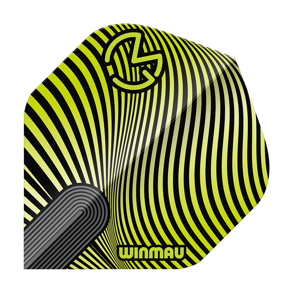 Dieses Bild zeigt die Winmau Prism Delta MvG Green Black No2 Standard Flights. Die Flights sind in den Farben Grün und Schwarz gehalten.