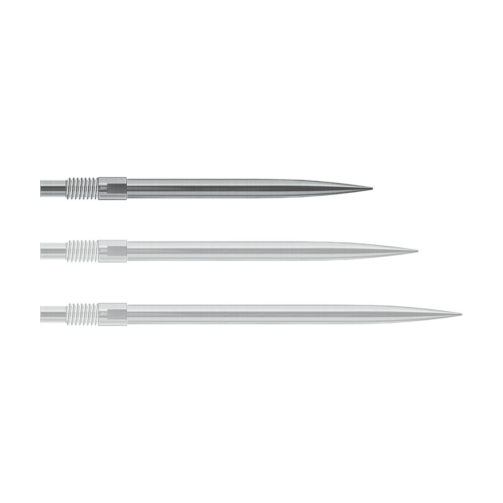 Końcówki do lotek Harrows Quick Point – srebrne Abgebildet sind Harrows QuickPoint Dartspitzen in Silber, 30mm lang. Das Foto stellt das Produkt aus einer anderen Perspektive dar.