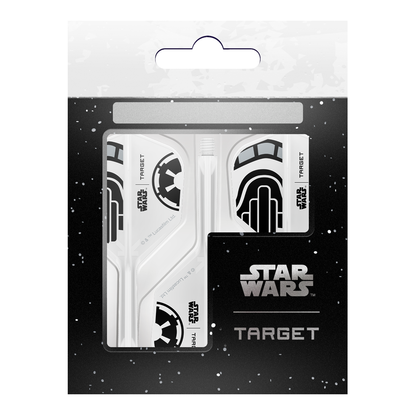 Target Star Wars K-Flex Stormtrooper No6 Flights Dartflügel mit kultigem Stormtrooper-Motiv. Geeignet für Star Wars und Dart Enthusiasten.