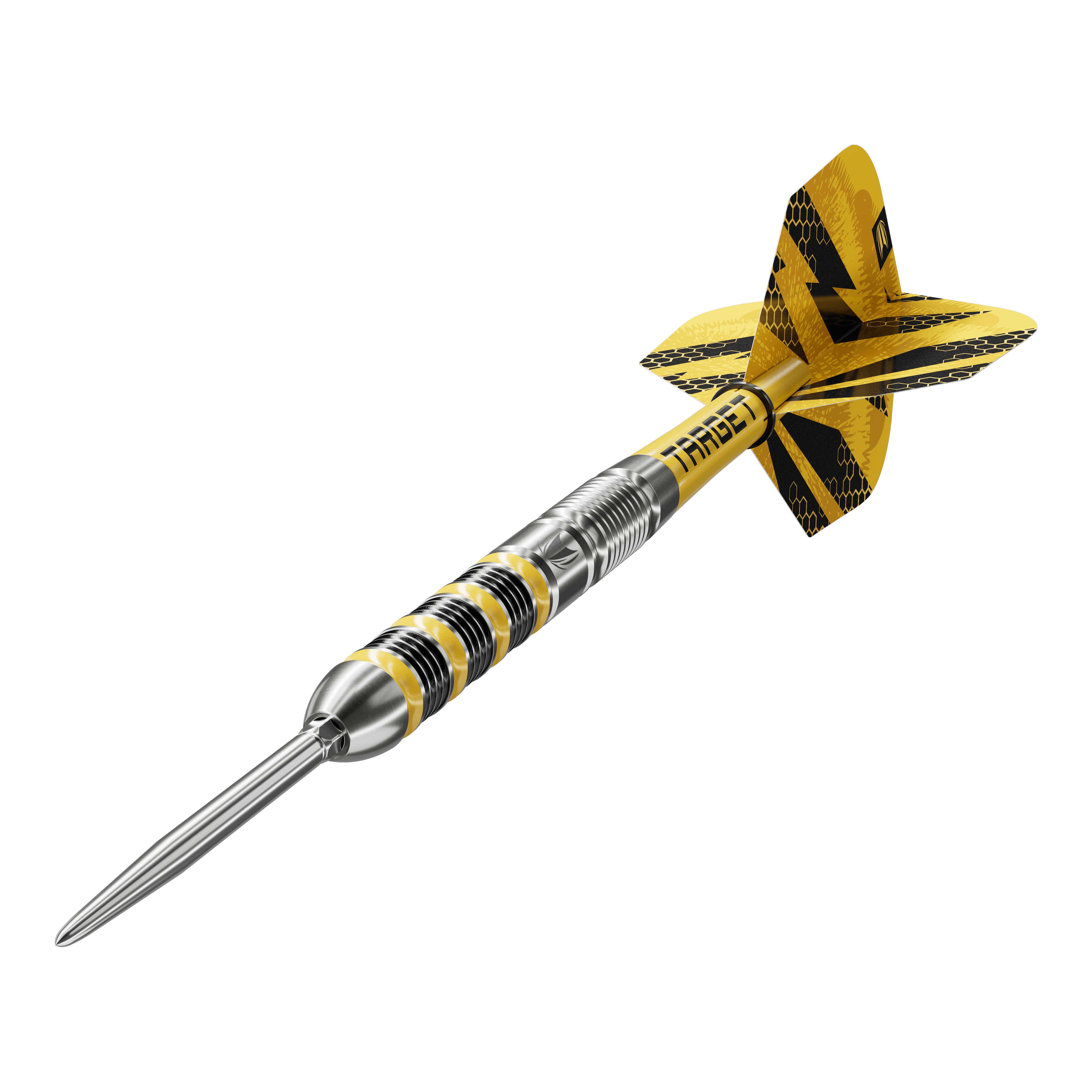 Stalowe lotki Target Buzz 01 Swiss Points Das Foto zeigt Target Buzz 01 Swiss Points Steeldarts. Sie bieten eine gute Griffigkeit und Präzision beim Wurf.
