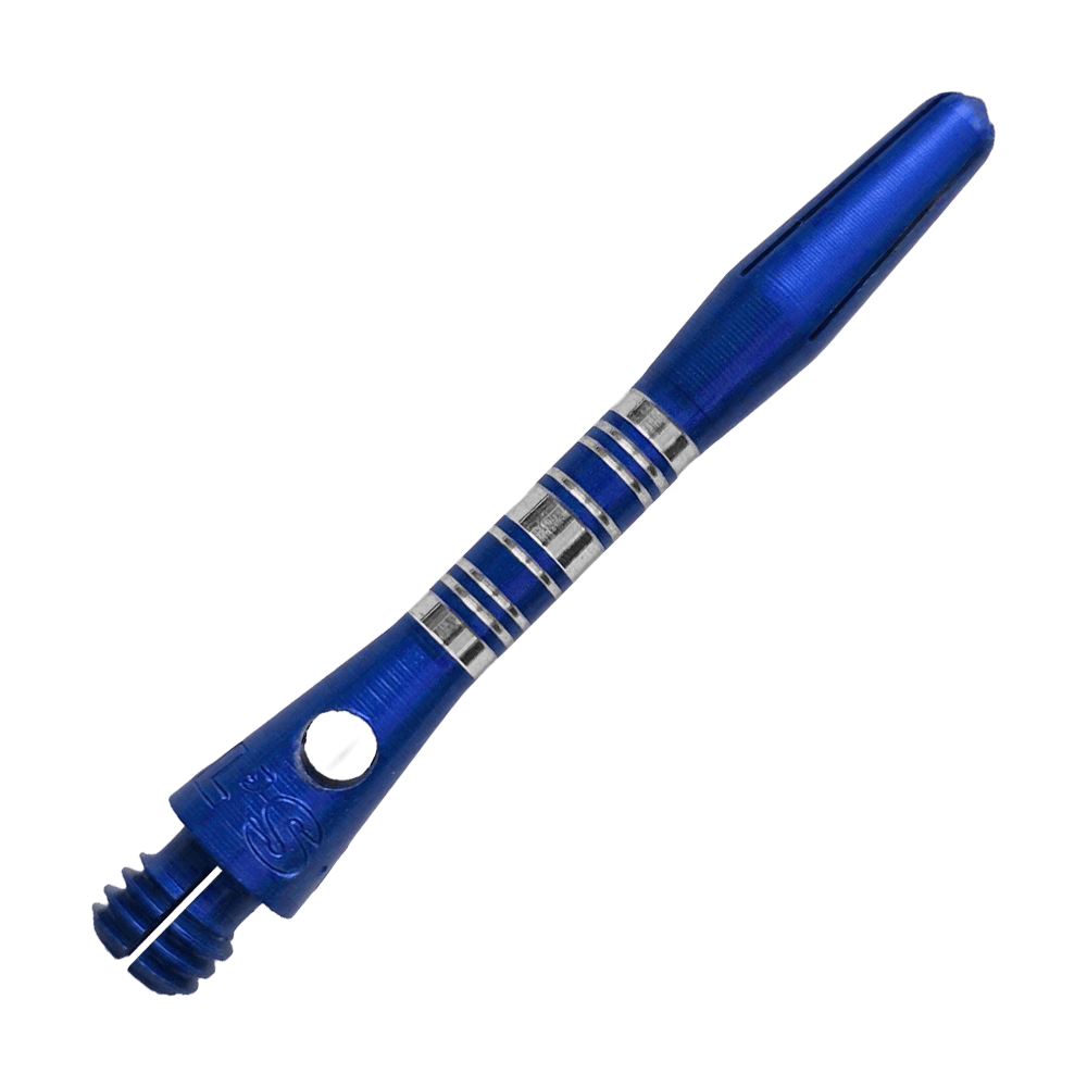 Wałki aluminiowe Bulls NL Supra - niebieskie - 34 mm Bulls NL Supra Aluminium Shafts, blau und 34 mm lang, sind abgebildet. Diese Schäfte sind ideal für Dartspieler, die Wert auf Haltbarkeit legen.