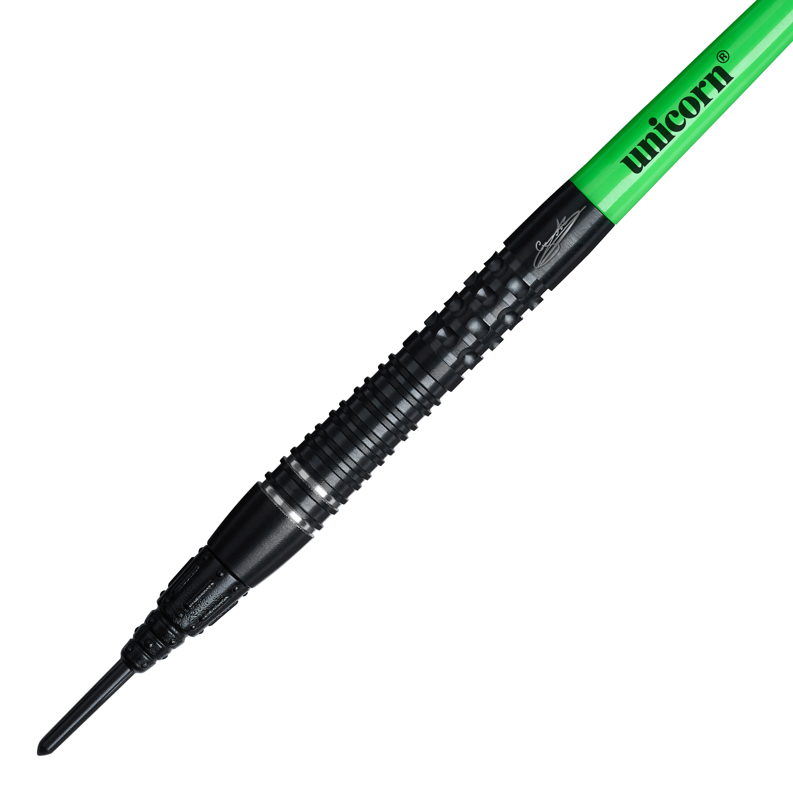 Unicorn Wraith Gary Anderson Phase 6 Soft Darts - 20g Auf dem Bild sind die Unicorn Wraith Gary Anderson Phase 6 Softdarts - 20g abgebildet. Das Produkt wird aus einer anderen Perspektive gezeigt.