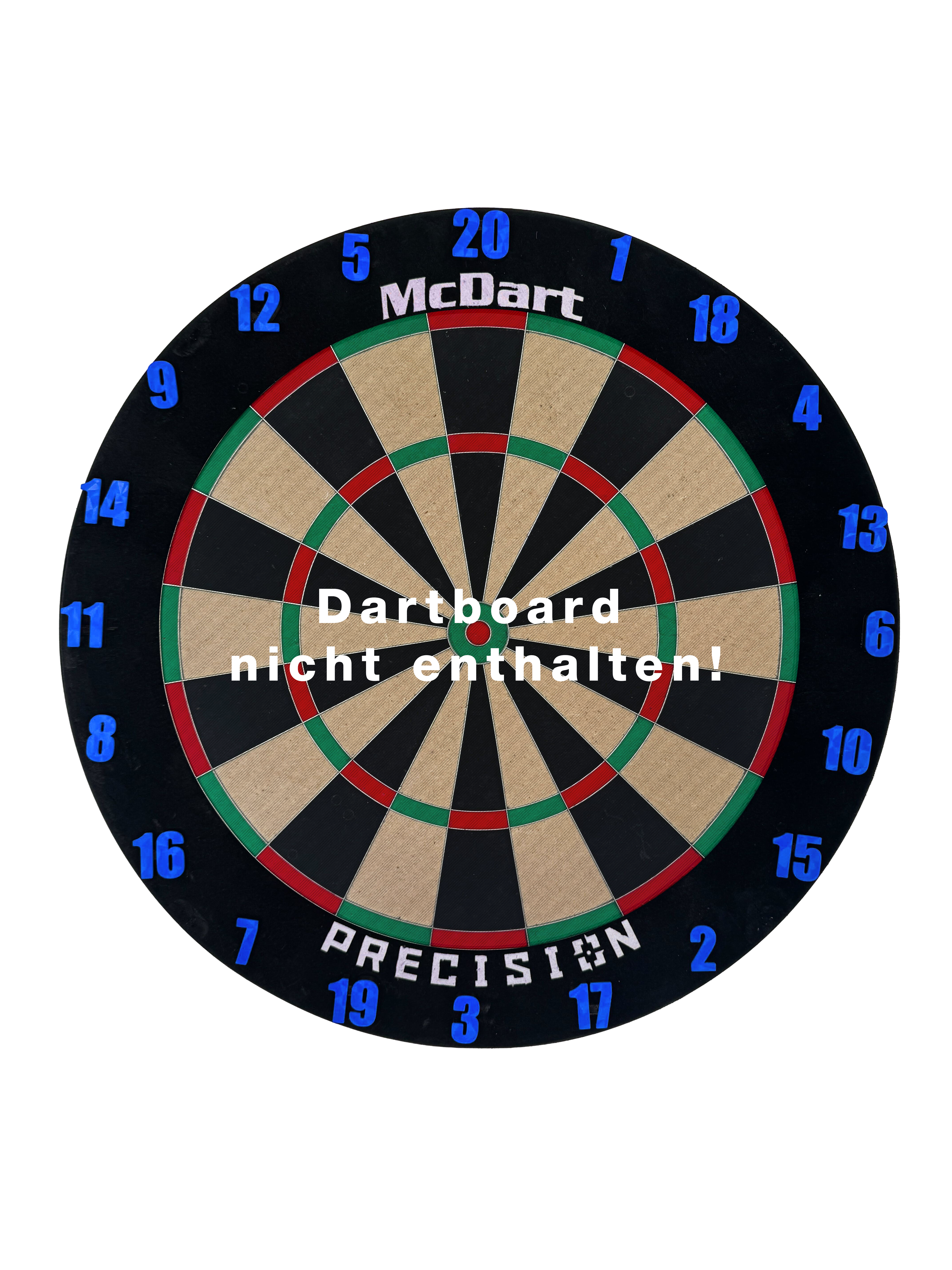 Pierścienie z numerami do tarczy do darta McDart / Pierścienie z numerami klasyczne Ein blaues Board ist abgebildet. Das Bild zeigt das klassische Design auf einfache Weise.