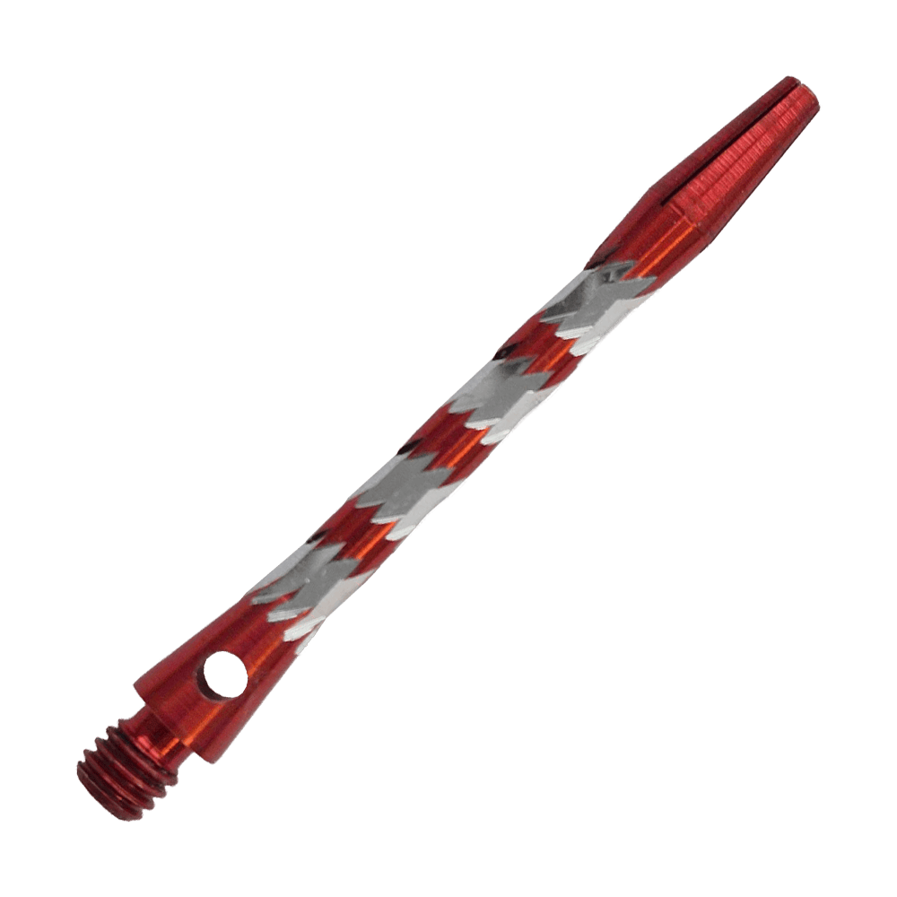 Aluminiowe wałki Bulls NL Minor - czerwone - 46 mm Bulls NL Minor Aluminium Shafts in Rot, 46 mm lang. Abgebildet ist ein roter Aluminiumschaft für Dartpfeile.