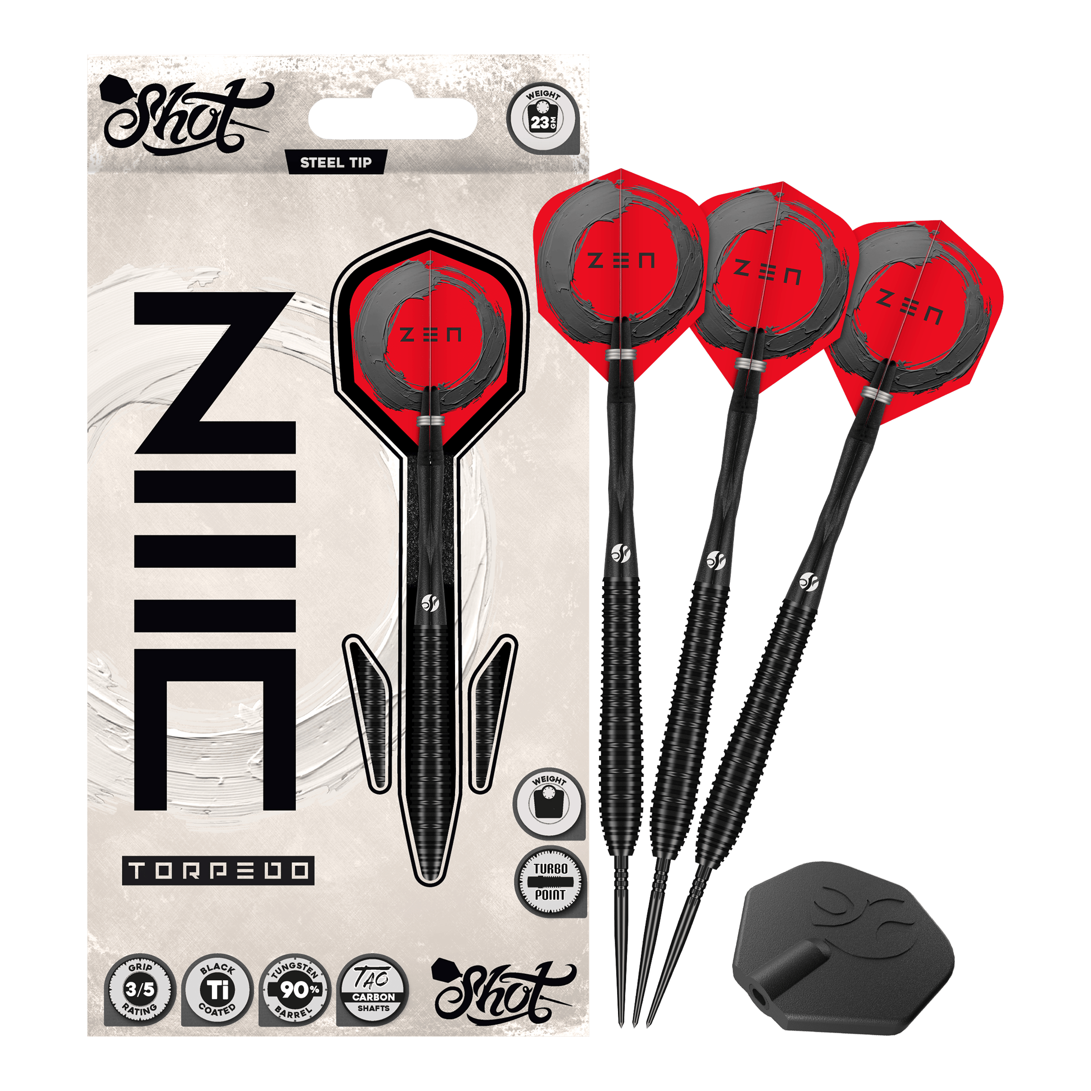 Shoty ZEN Torpedo Turbo Point Steel Darts - 23g