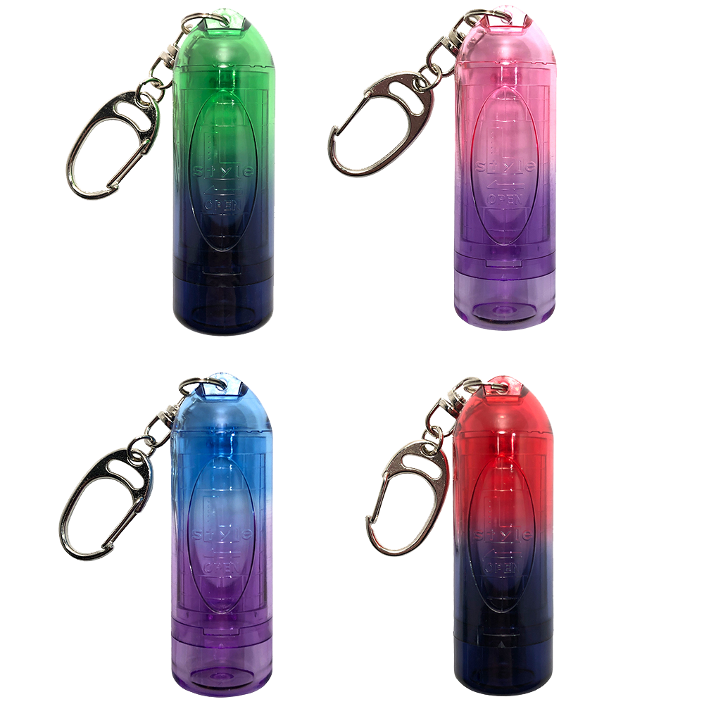 1st-Release-Lipstock-1000x1000 Das Bild zeigt vier verschiedene Lipstock Twin Color Spitzencases von L-Style in unterschiedlichen Farbverläufen. Jedes Case hat einen Karabinerhaken zum einfachen Befestigen.