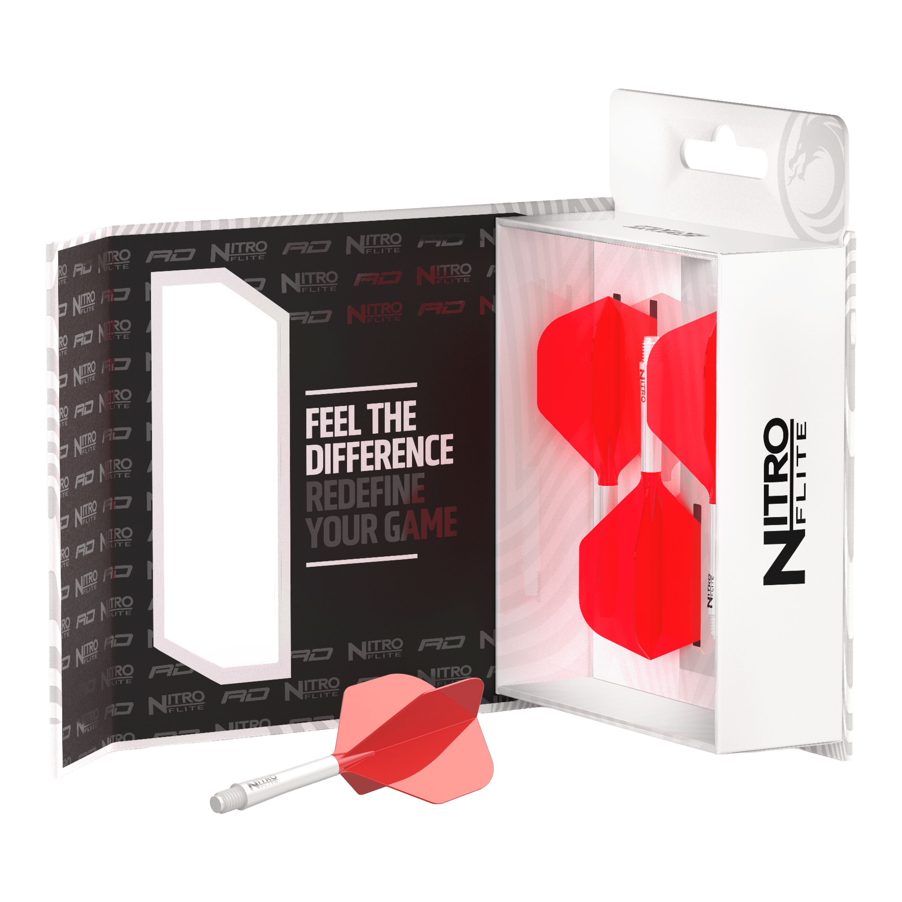 Red Dragon Nitroflite - White Shaft Red No2 Loty Zu sehen ist das Red Dragon Nitroflite Set mit weißen Schäften und No2 Flights in Rot. Dieses Zubehör ist für hochwertige Dart-Performance konzipiert.