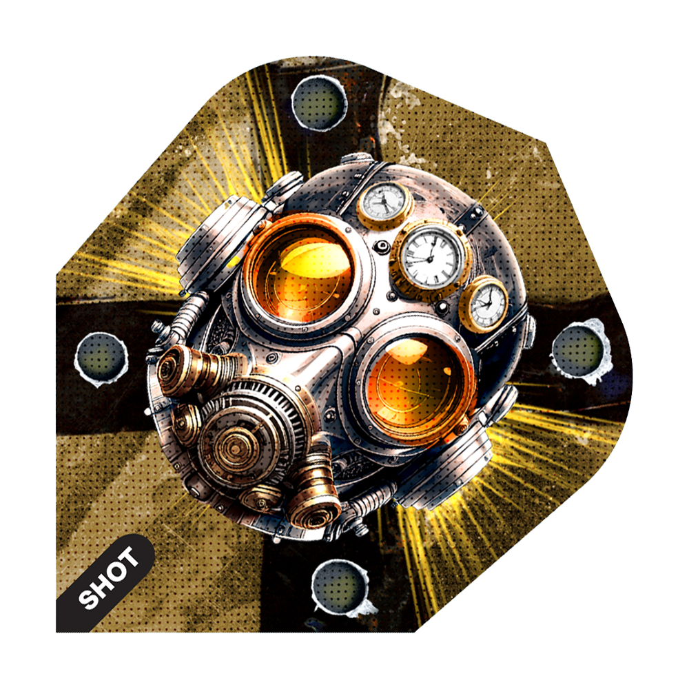 Dieses Bild zeigt die Shot Badlands The Sherriff No6 Flights. Zu sehen sind hochwertige Dart-Flights.