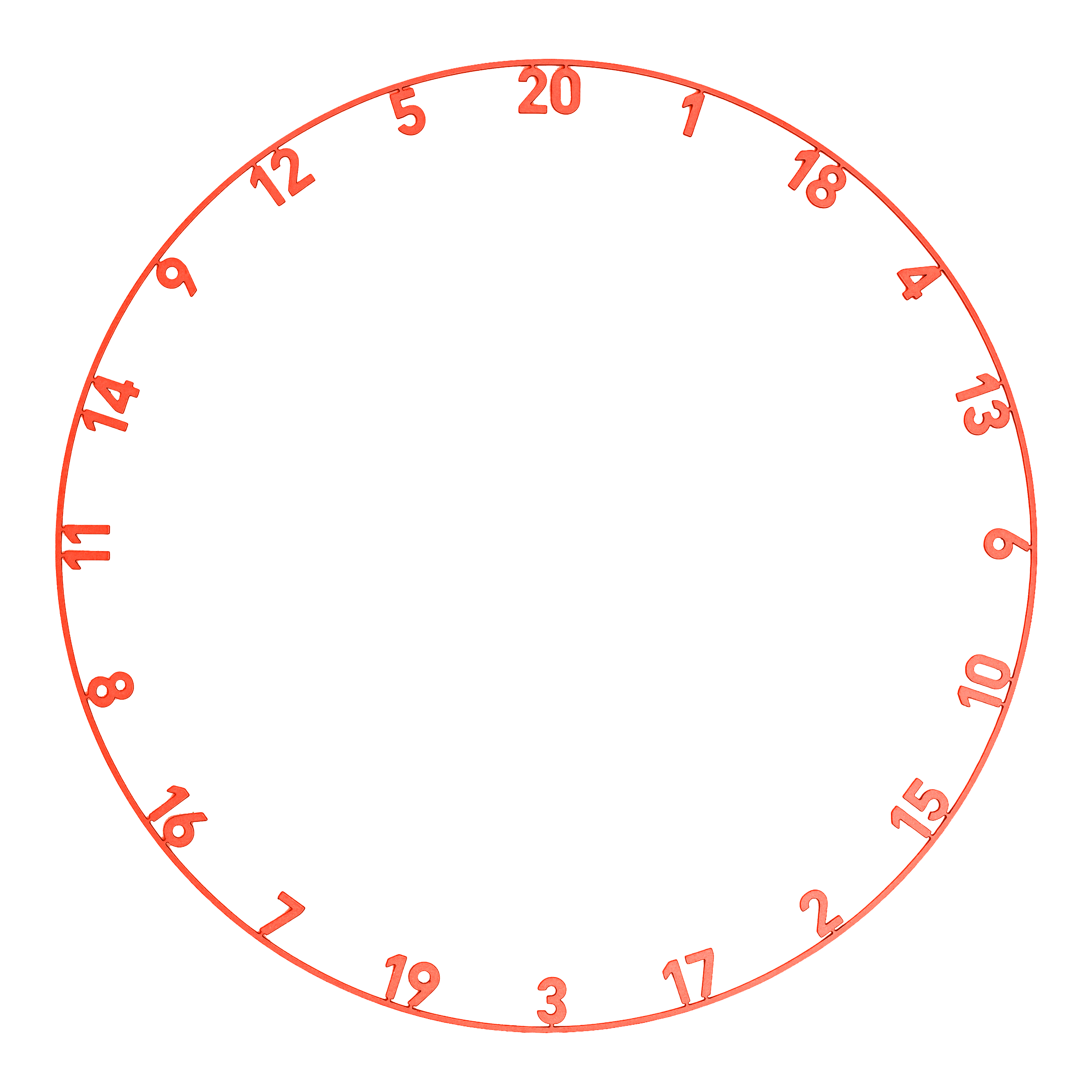 Auf dem Bild sieht man das Precise 180 Endorphine Steeldartboard mit Nummernring in der Farbe Inferno Red. Das Dartboard hat ein auffälliges rotes Design.