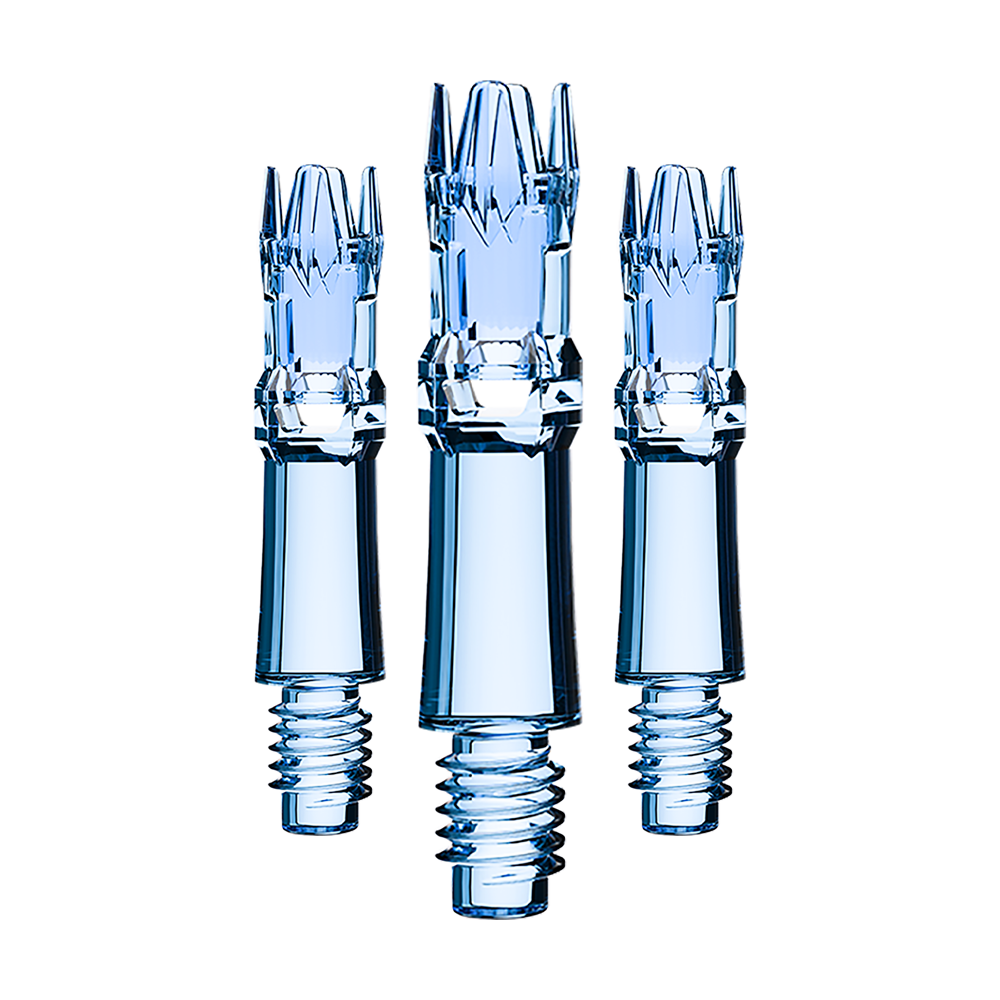 Wałki wymienne do systemu L-Style L-System – przezroczysty niebieski Ein Set an blauen transparenten Ersatzshafts ist zu sehen. Die Shafts sind sortiert dargestellt.