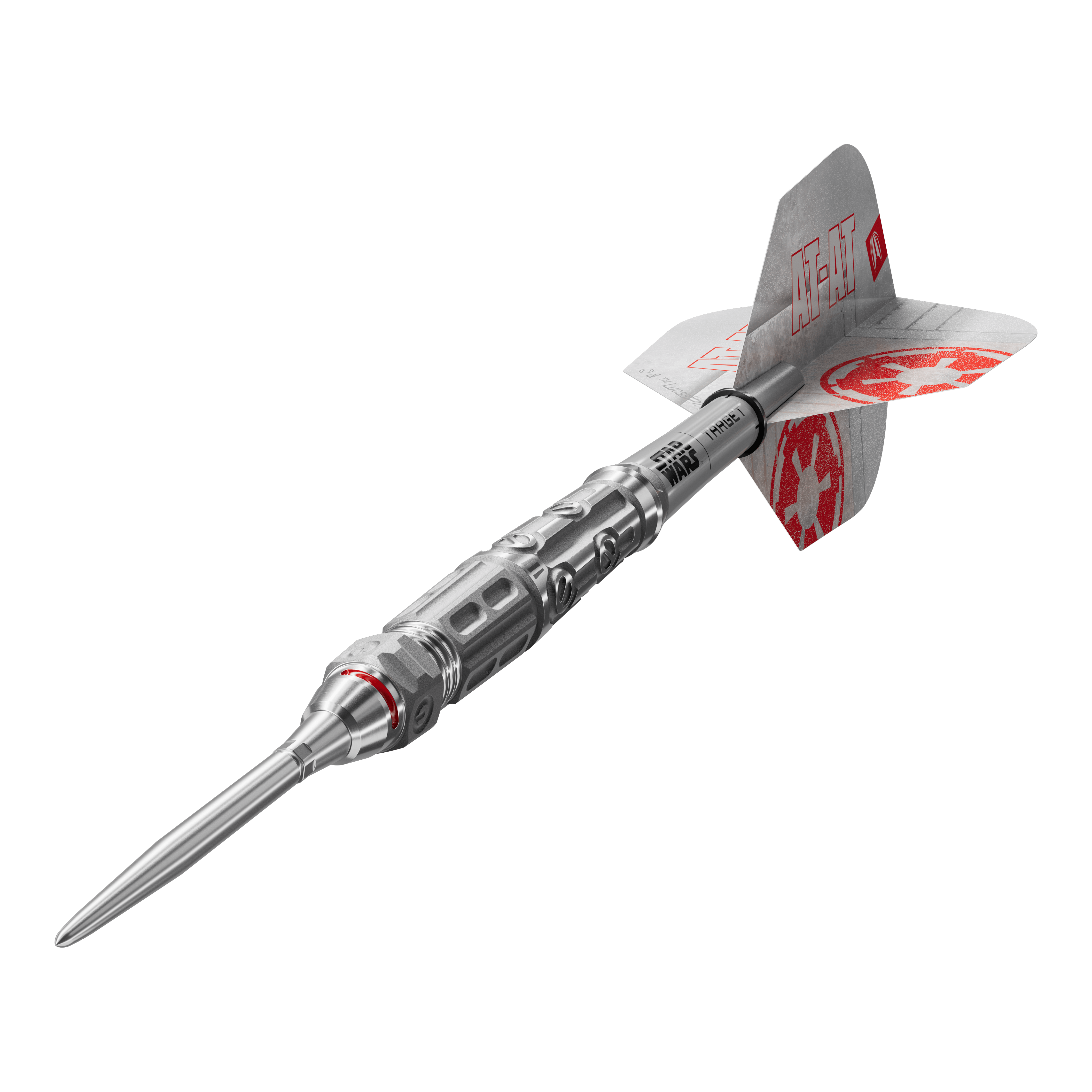 Stalowe rzutki Target Star Wars AT-AT Swiss Point Das Produkt ist die Target Star Wars AT-AT Swiss Point Steeldarts. Diese Steeldarts überzeugen durch ein Star Wars Design mit AT-AT-Motiv.