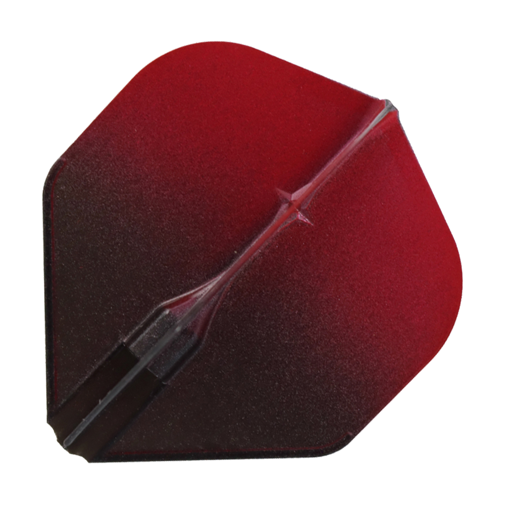 Loty dwukolorowe L-L-Style1EZ Das Bild zeigt ein Dart-Flight in den Farben Schwarz und Rot. Es hat eine zweifarbige Gestaltung mit einem sanften Farbverlauf von Schwarz zu Rot.