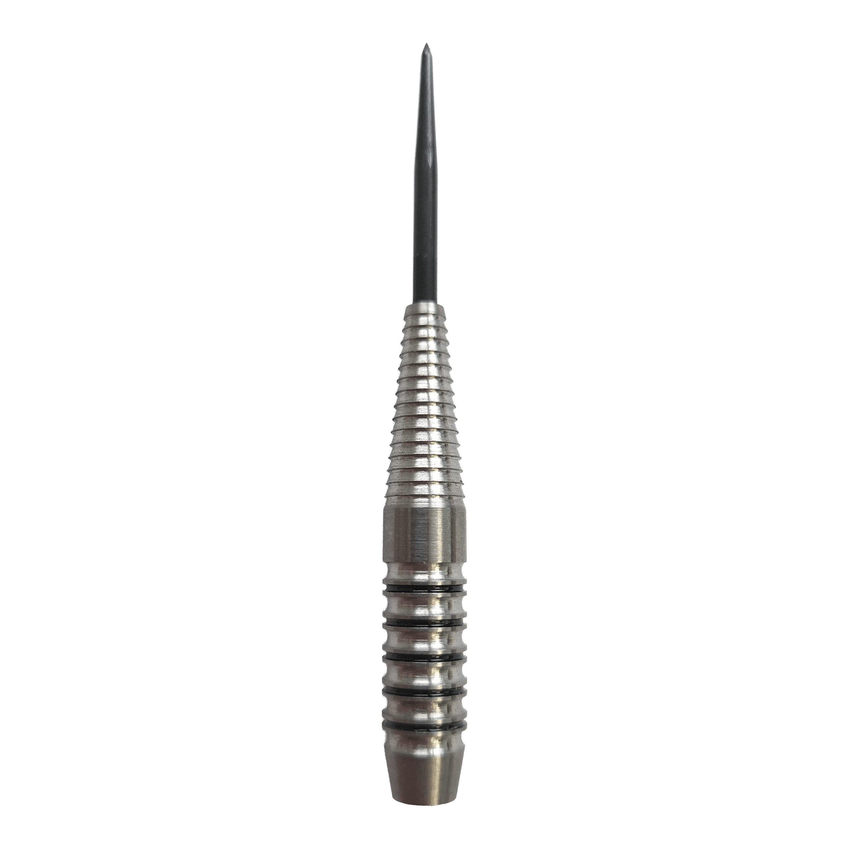 Stalowe lufy do rzutek McDart Black Ring Shark - 24 g Das Bild zeigt die McDart Black Ring Shark Steeldart-Barrels mit einem Gewicht von 24g. Die Oberfläche ist besonders griffig gestaltet.