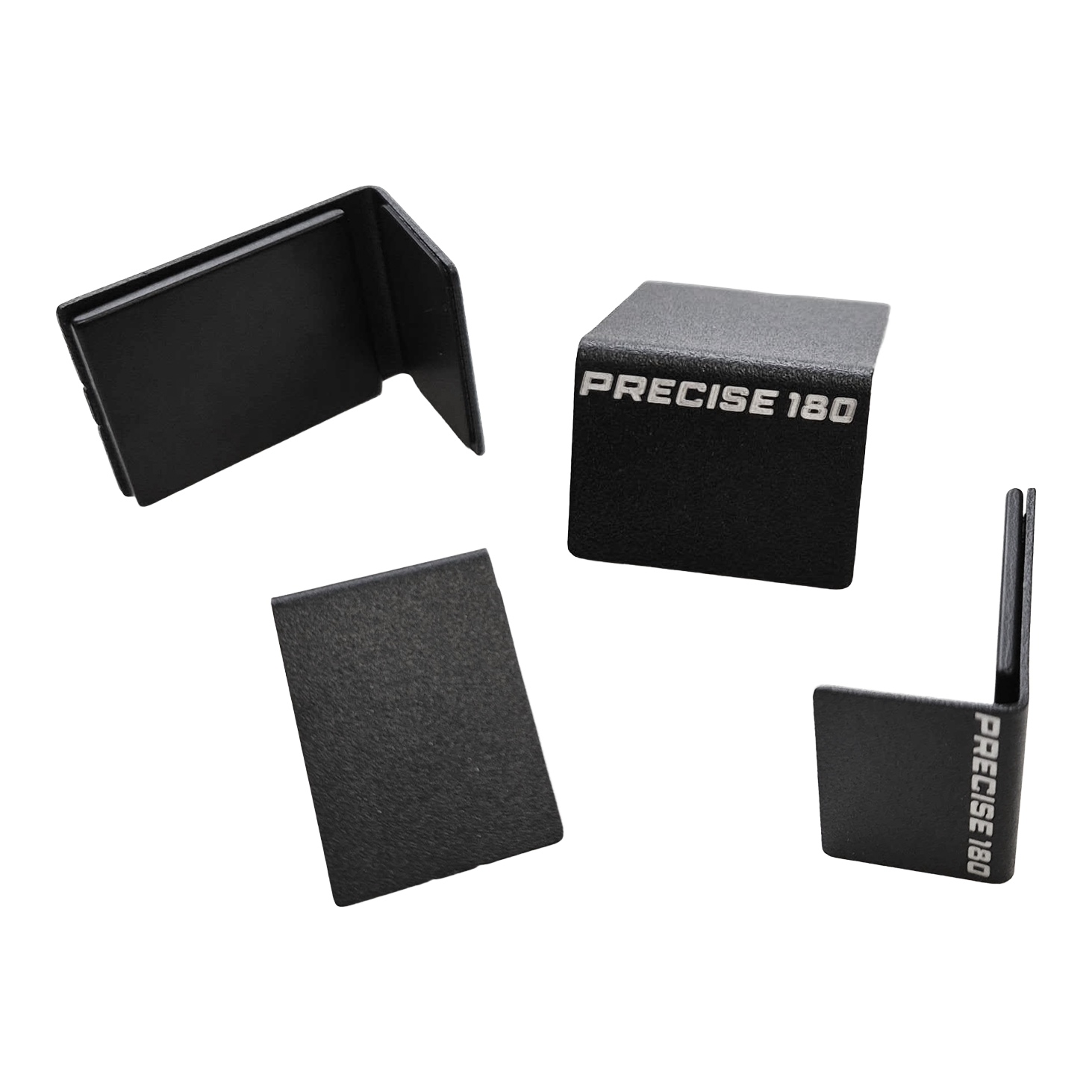 Abgebildet ist das Precise 180 Magnethalter GEN2 - 4er Set. Das Set besteht aus vier präzisen Magnethaltern zur Befestigung von Darts.