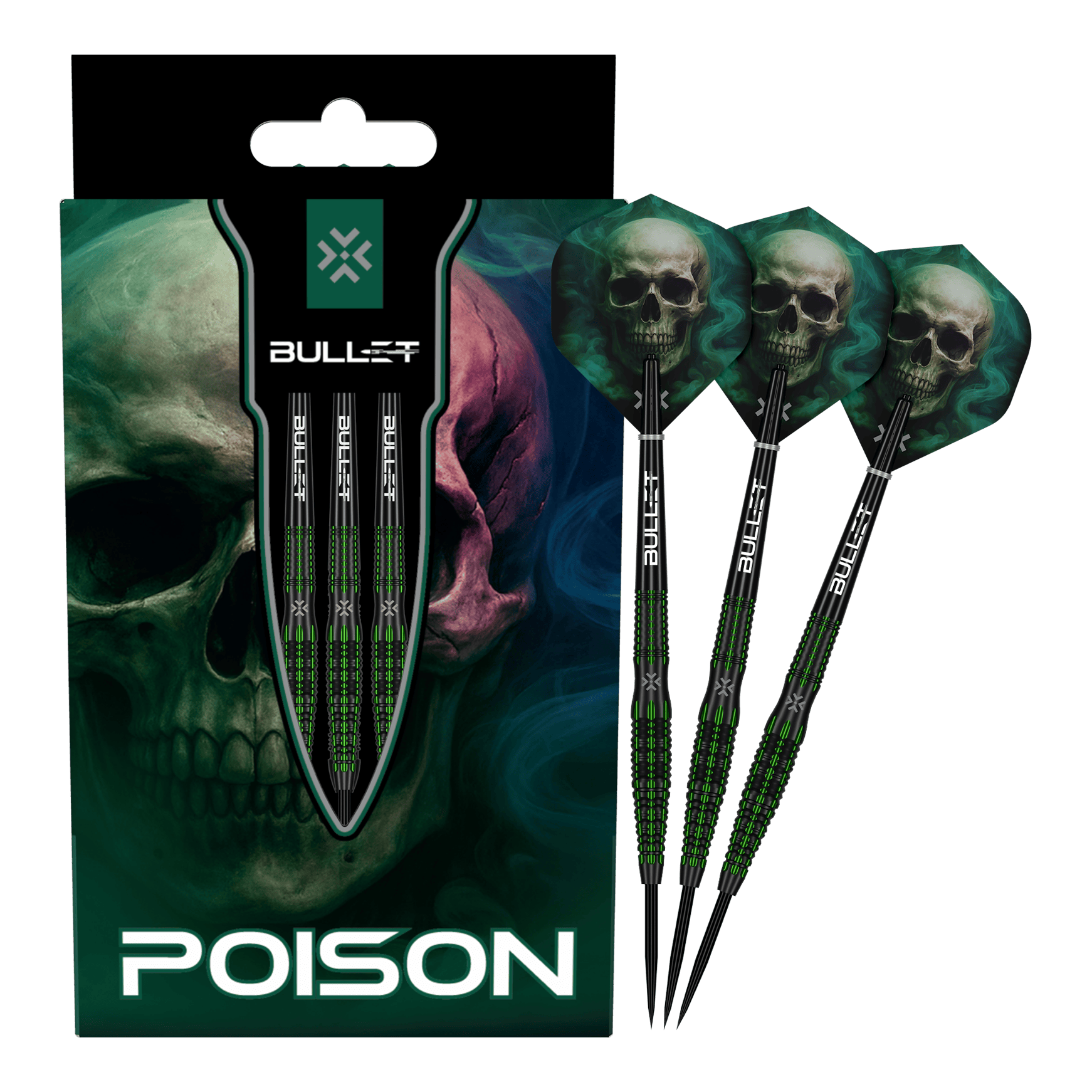 Stalowe strzałki Bullet Poison Hier sind die Bullet Poison Steeldarts vollständig abgebildet. Die einzigartigen Steeldarts eignen sich für Dart-Enthusiasten.