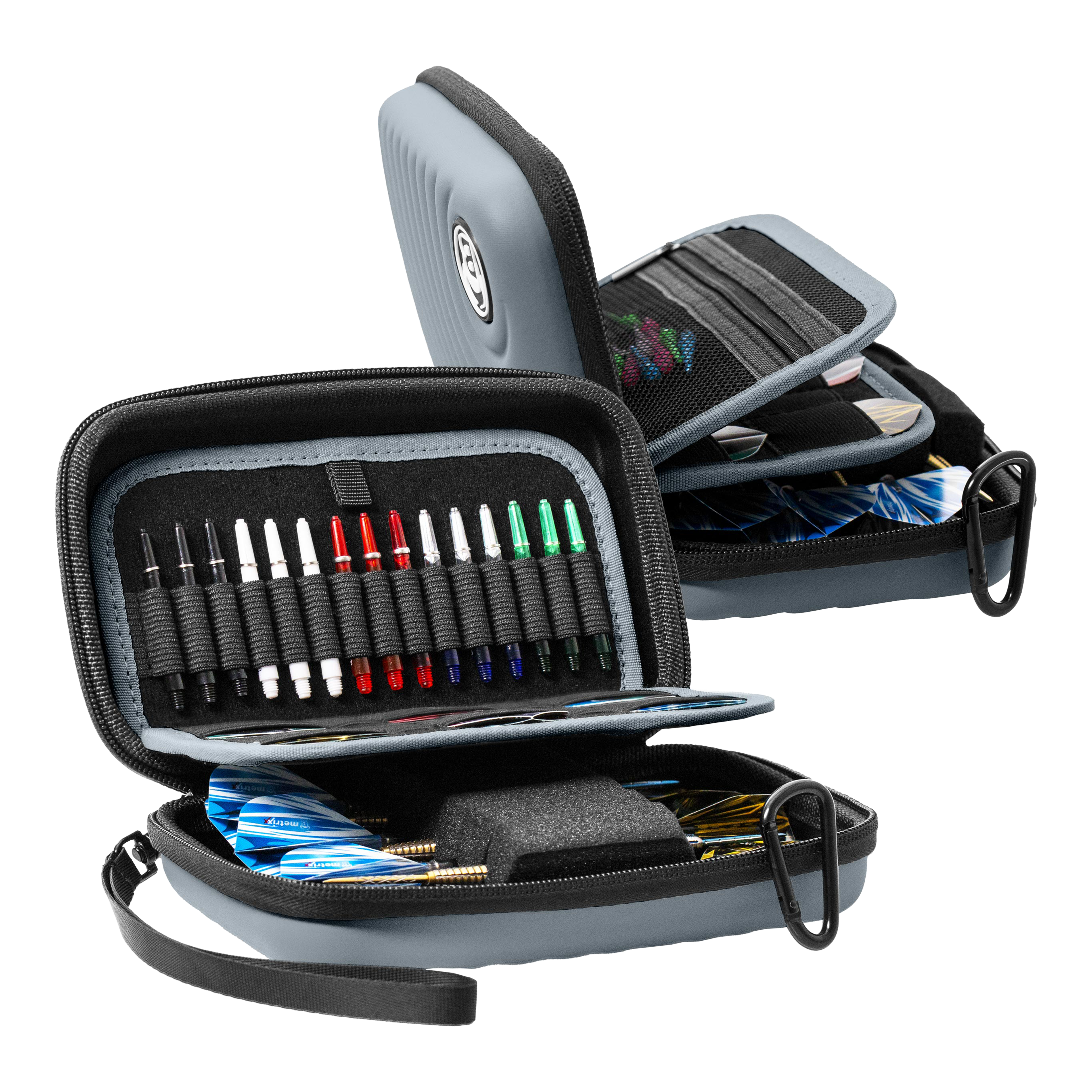 Dies ist das Bulls Orbis XL Dartcase in Grau. Es schützt und transportiert Ihre Dartpfeile sicher.