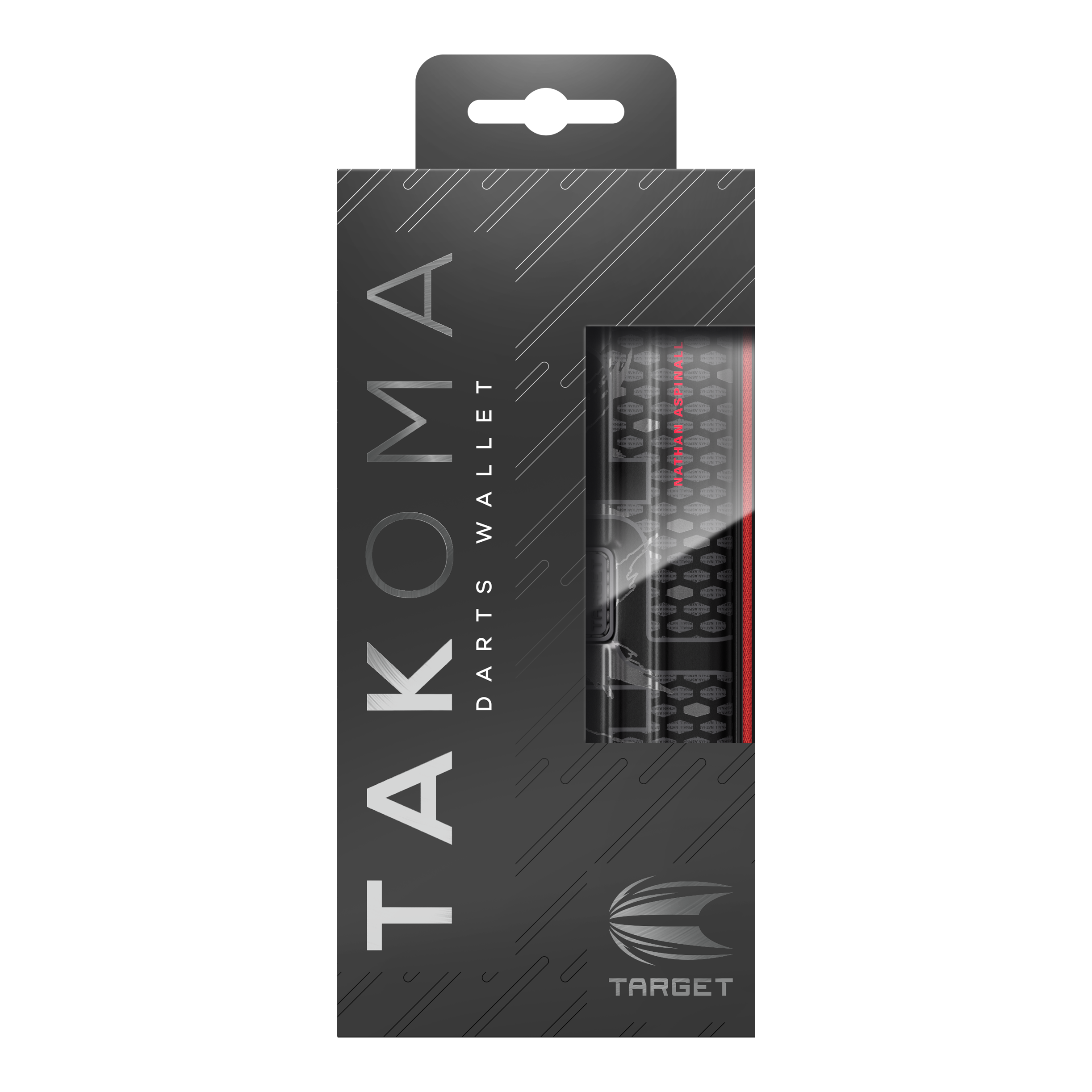 Das Foto zeigt das Takoma Ghost Series Nathan Aspinall Dartcase. Es ist ideal zur Aufbewahrung und zum Transport von Darts.