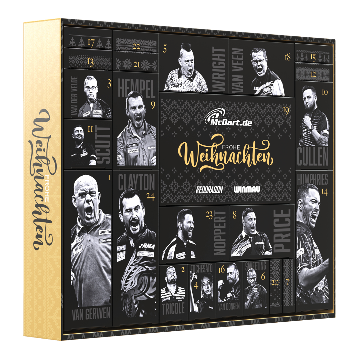 Der McDart Premium Adventskalender 2025 für Softdart-Spieler wird präsentiert. Dieser Adventskalender enthält Überraschungen für Softdart-Spieler.