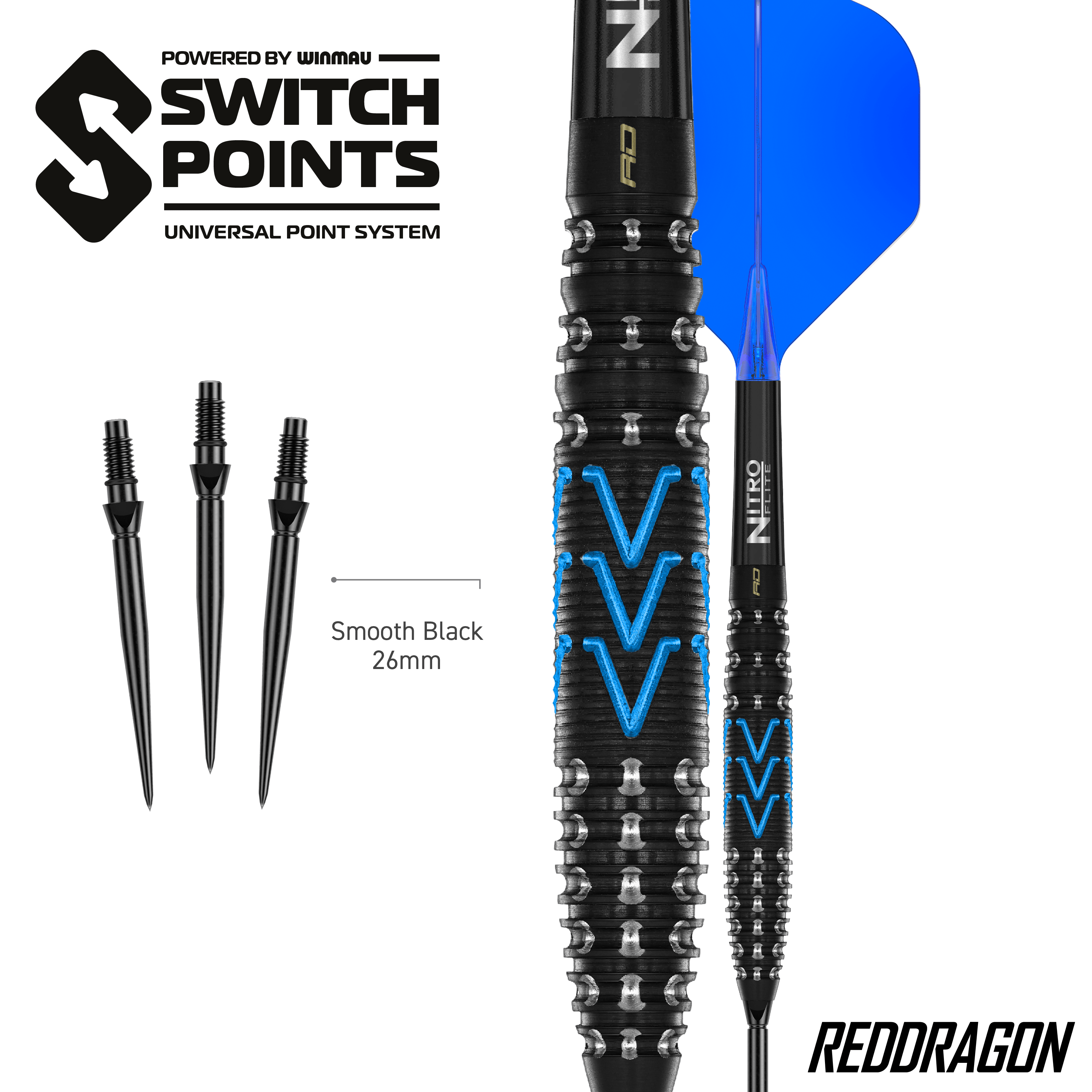 Rzutki stalowe Red Dragon AMP Torpedo Switch Point Hier sieht man die Red Dragon AMP Torpedo Switch Point Steeldarts. Diese Darts sind für präzises Werfen entwickelt worden.