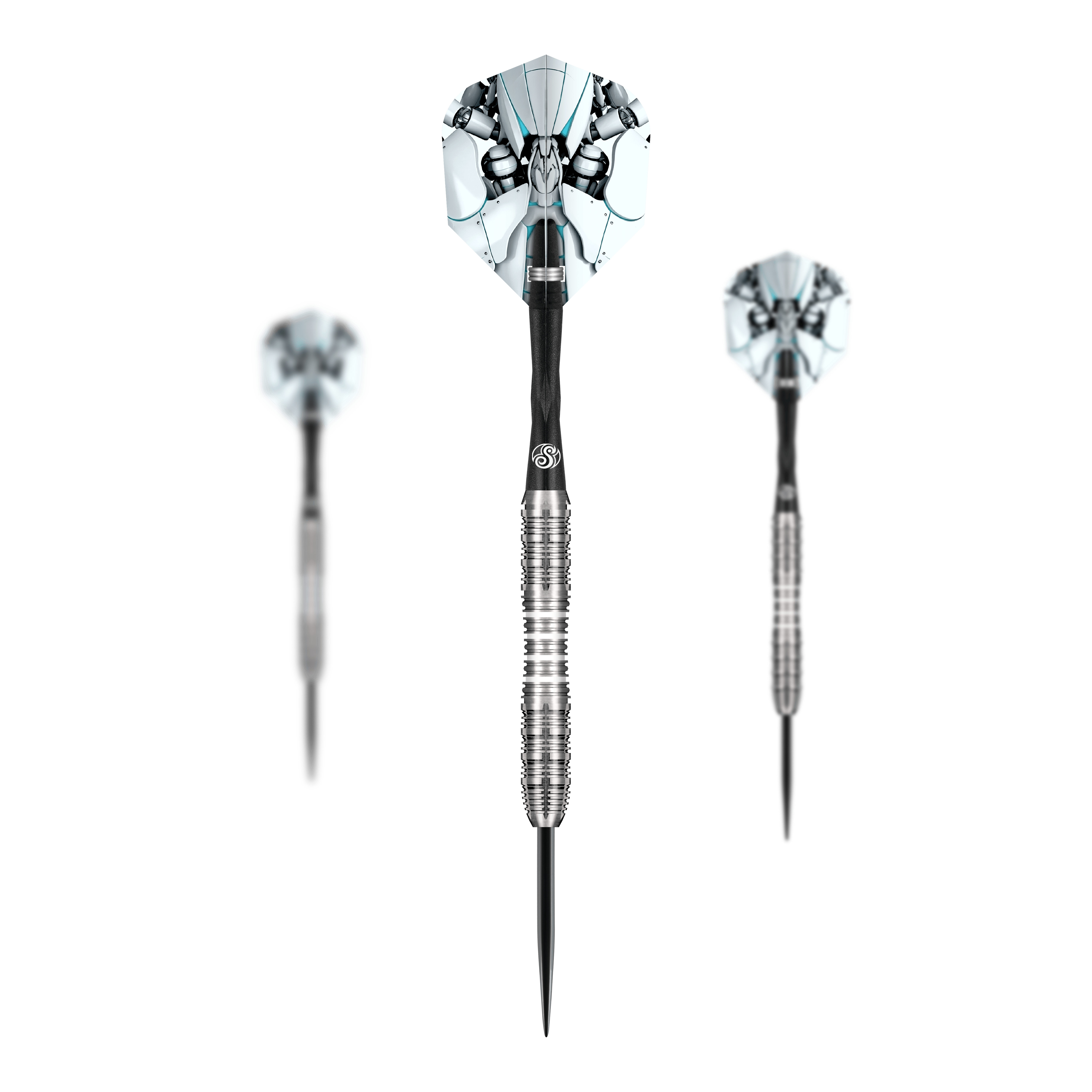 Shot AI Scorpula Steeldarts Das Bild zeigt ein Set der Shot AI Scorpula Steeldarts. Es handelt sich um professionelle Steeldarts für anspruchsvolle Spieler.