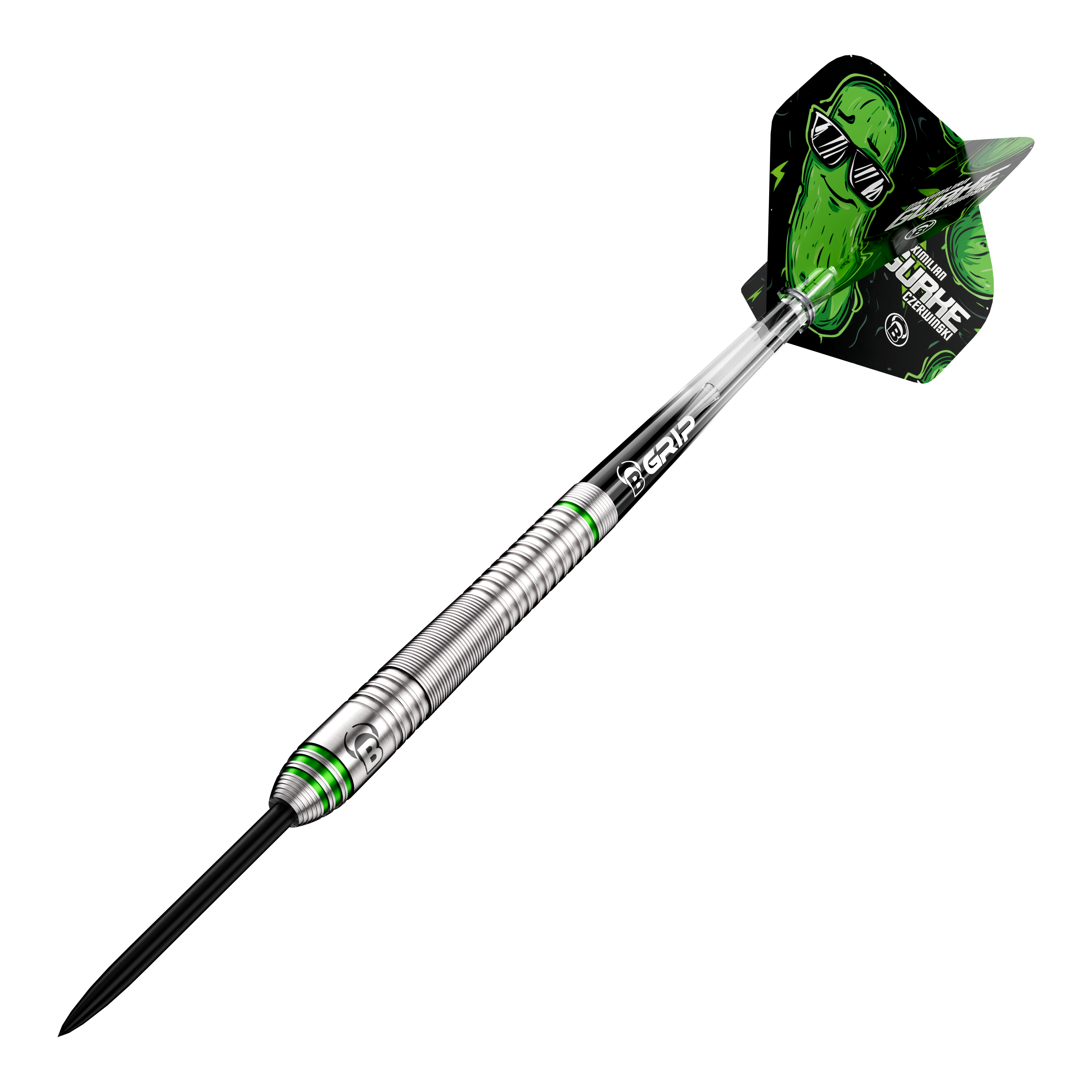 Bulls Max Czerwinski Cucumber Steeldarts - 23g Bulls Max Czerwinski Gurke Steeldarts mit 23 Gramm Gewicht. Die Abbildung präsentiert das Produkt aus einem anderen Blickwinkel.