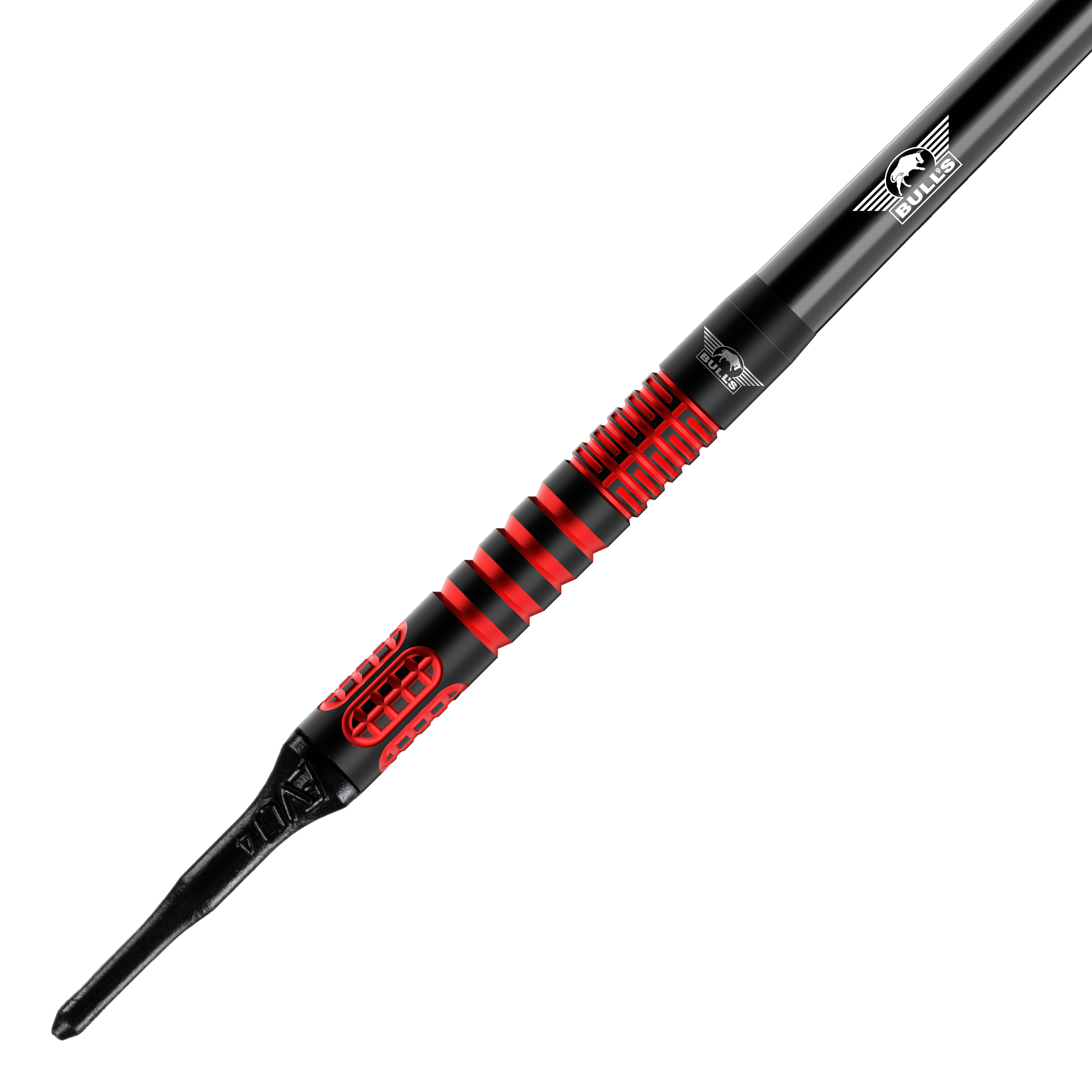 Abgebildet sind Bulls NL Stefan Bellmont 90 Softdarts mit 20 Gramm Gewicht. Sie sind für das Softdartspiel konzipiert.