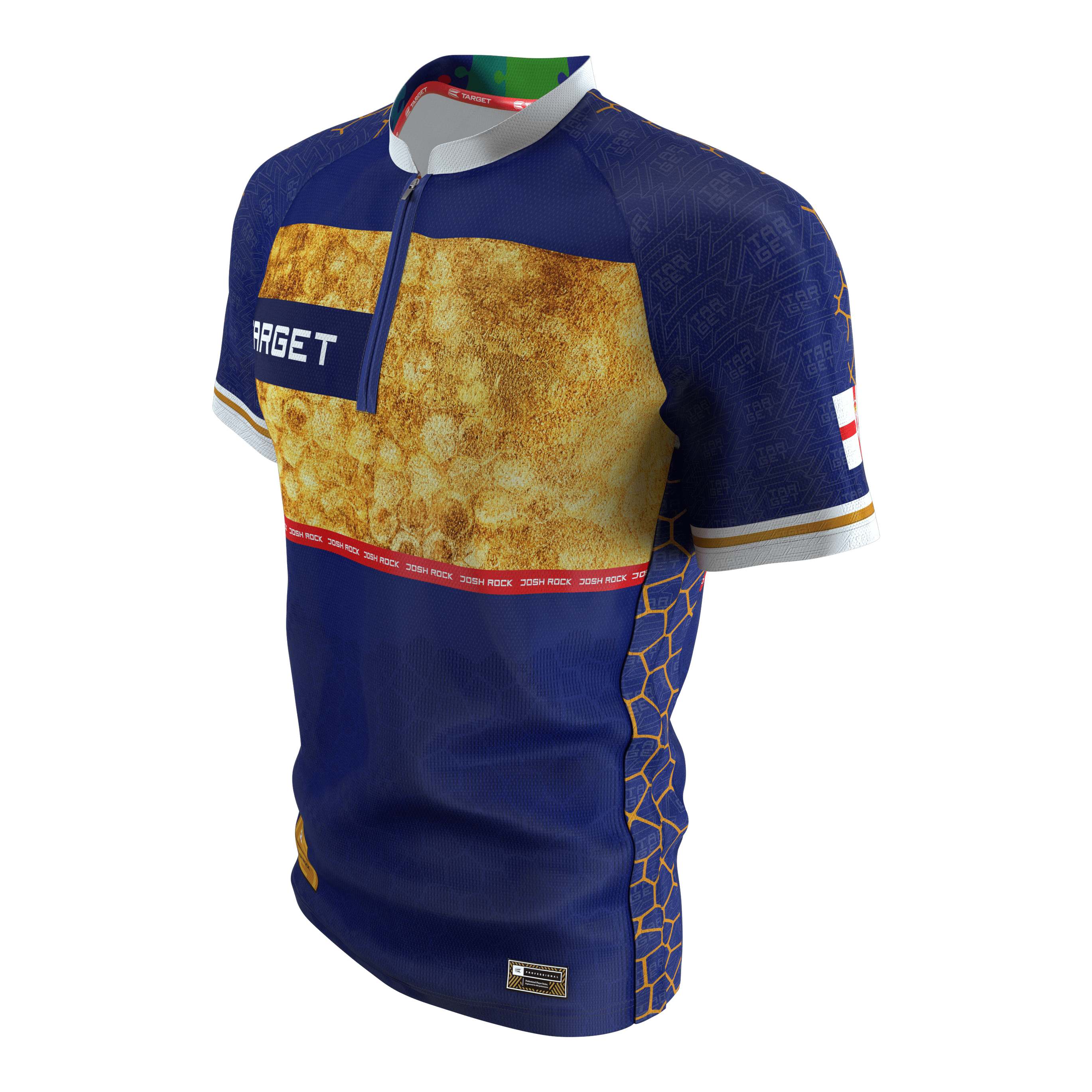 Abgebildet ist das Target Coolplay Josh Rock Dartshirt 2025. Das Dartshirt ist für Fans und Spieler geeignet.