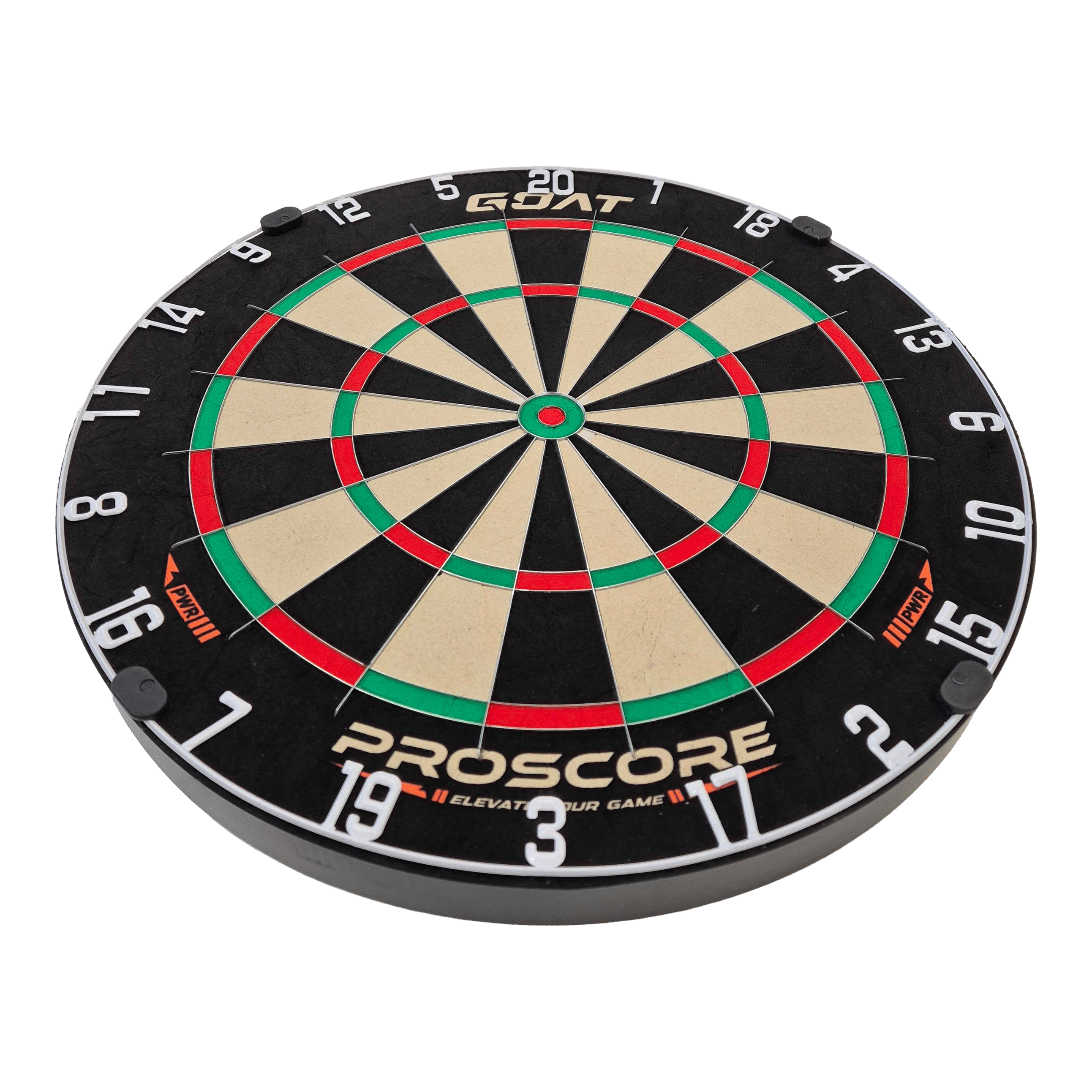 Stalowa tarcza do darta GOAT Proscore PWR Hier ist das GOAT Proscore PWR Steeldartboard zu sehen. Das Produkt bietet ideale Bedingungen für Steeldartfans.