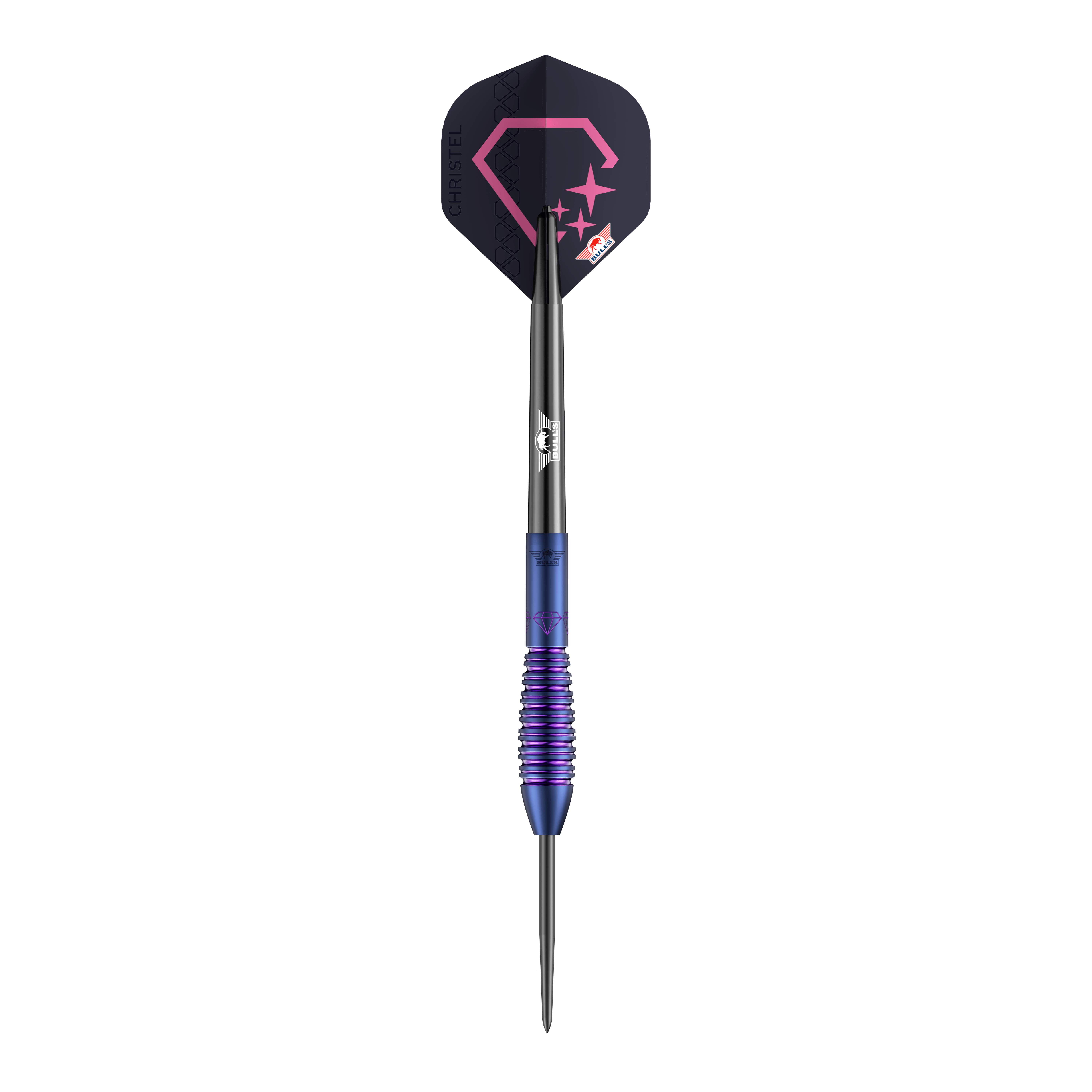 Bulls NL Christel Timmermans Satellite 90 stalowych rzutek 25g Das Foto zeigt die Bulls NL Christel Timmermans Satellite 90 Steeldarts 25g. Diese Darts sind bekannt für ihre präzise Verarbeitung.