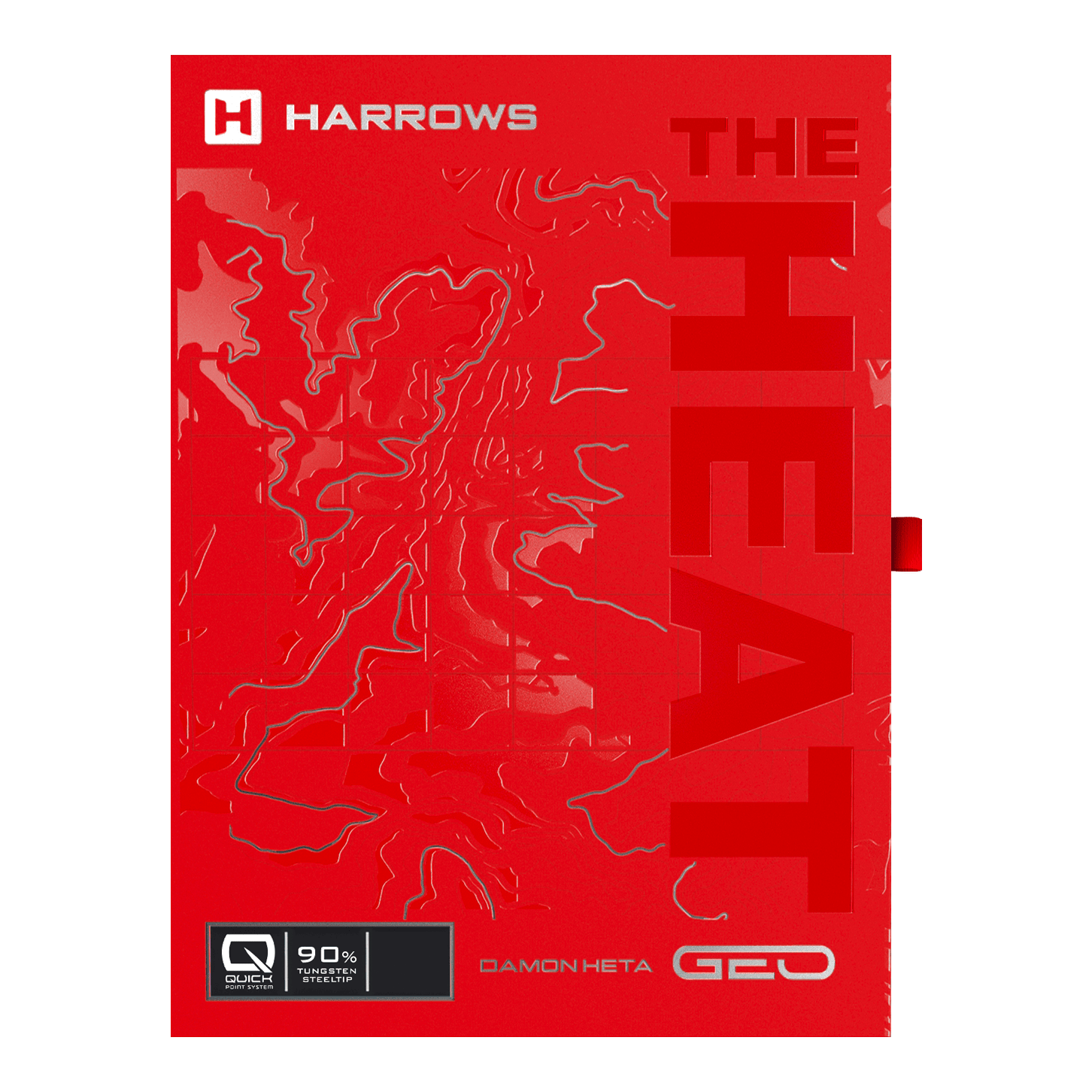 Harrows Damon Heta Geo Quick Point Steeldarts Ein Steeldart aus der Damon Heta GEO QuickPoint Serie ist zu sehen. Das Design ist silberfarben und hochwertig.