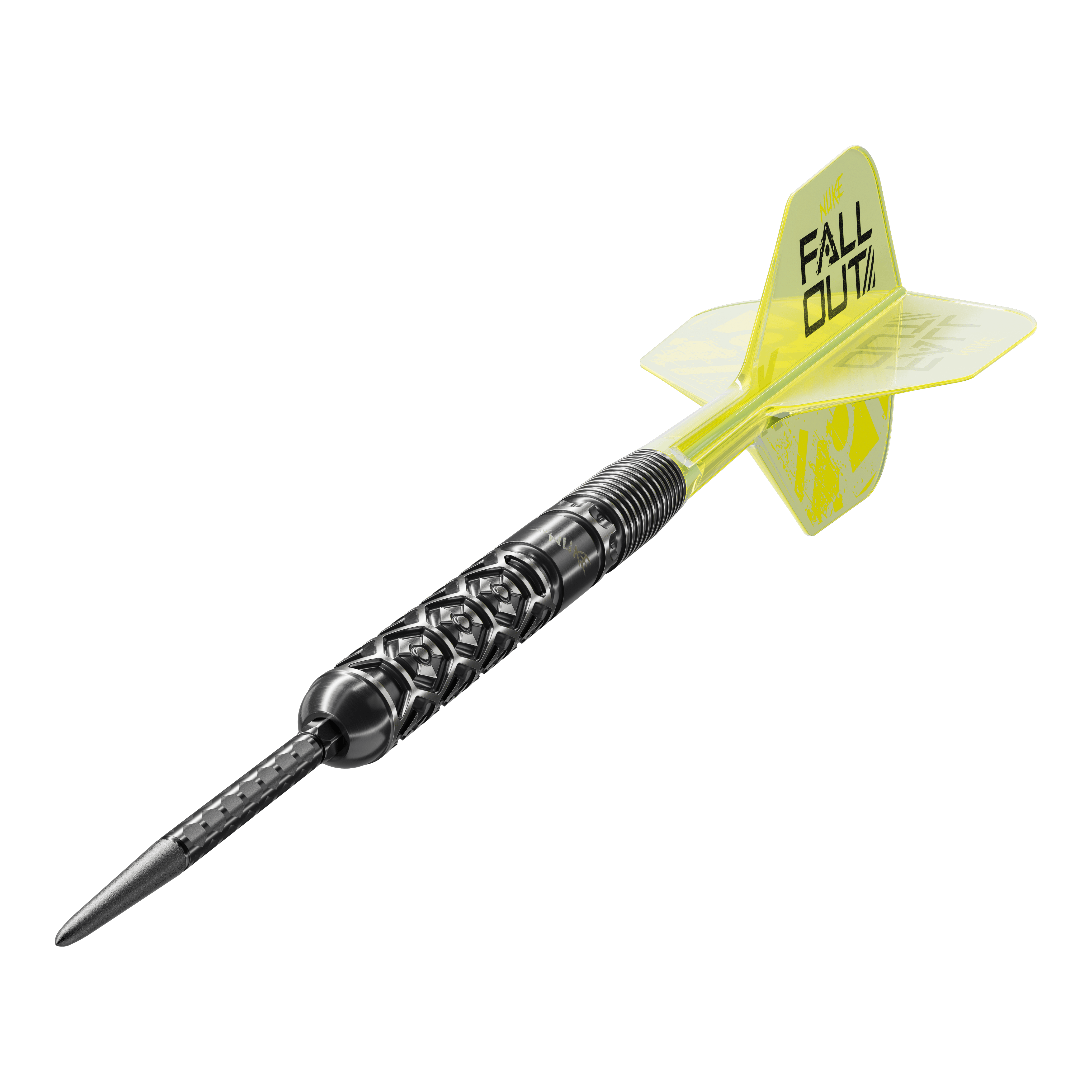 Abgebildet sind die Target Luke Littler Nuke Fallout Swiss Points Steeldarts. Sie bestehen aus hochwertigen Materialien und eignen sich ideal für Dartspieler.