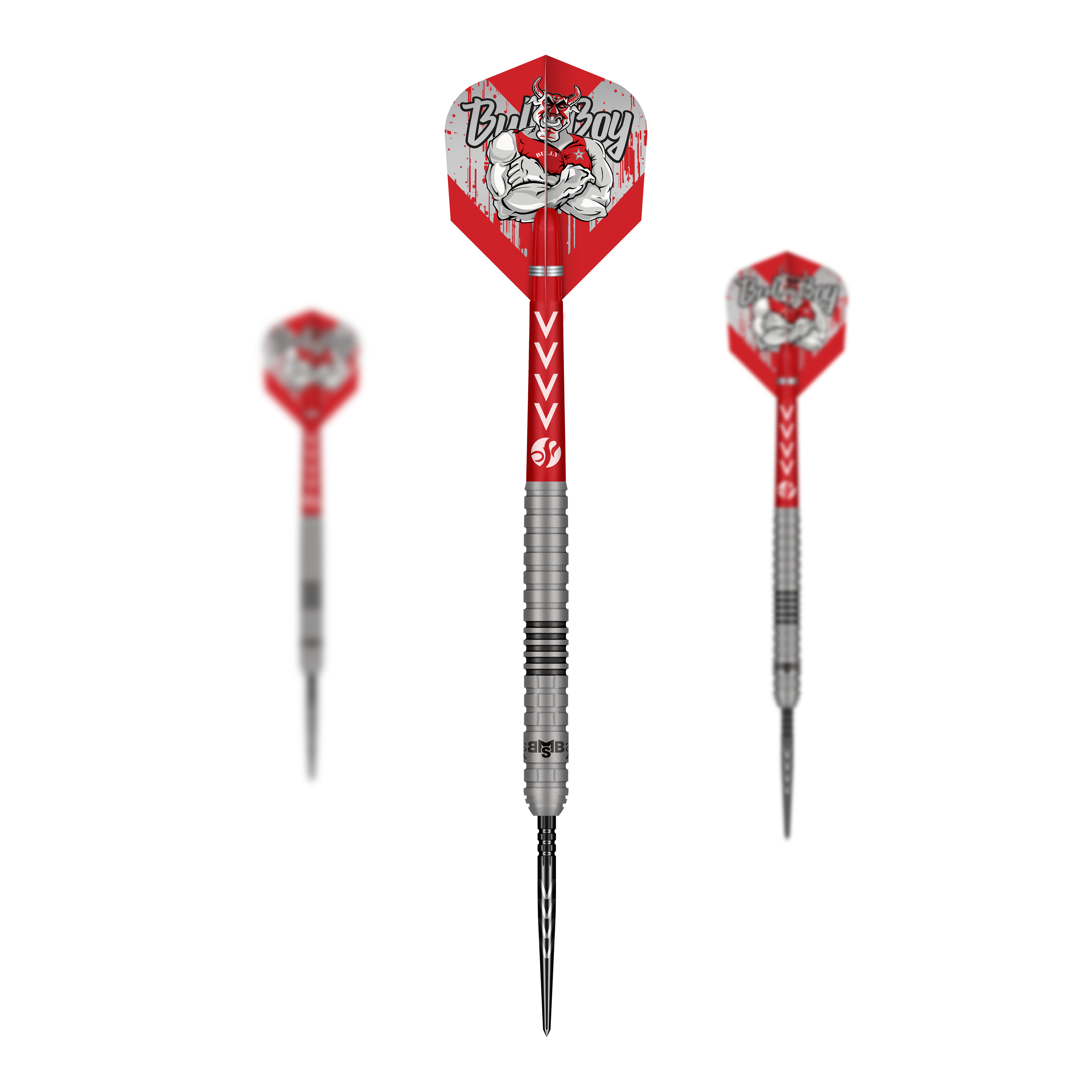 Shot Michael Smith Series 2 Turbo Point stalowe lotki Das Bild zeigt ein Set der Shot Michael Smith Series 2 Turbo Point Steeldarts. Das Set ist geeignet für alle Dartspieler.
