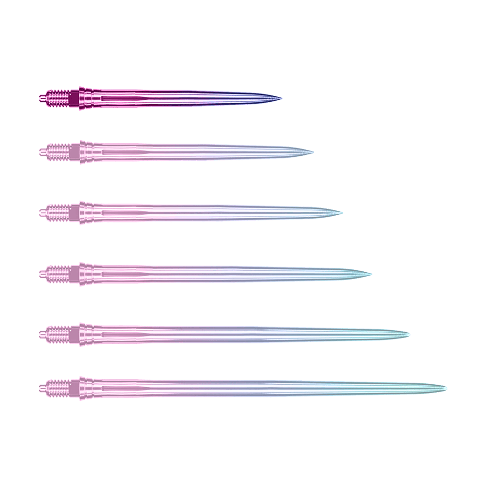 Ein Bild mit dem Dateinamen EVO189_Caliburn_EZ-EVO_Dartspitzen_Smooth_Rainbow_28mm_1. Es zeigt vermutlich Dartspitzen in Regenbogenfarben mit einer Länge von 28 mm.