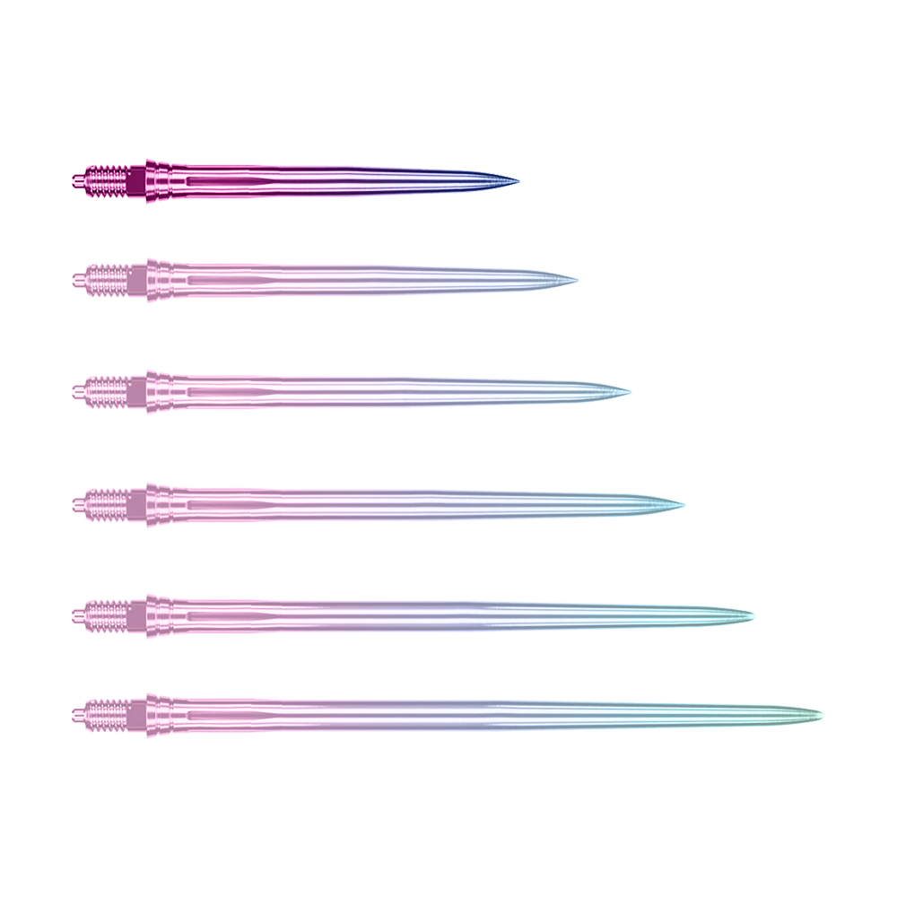Końcówki do lotek Caliburn EZ-EVO - gładkie - tęczowe Ein Bild mit dem Dateinamen EVO189_Caliburn_EZ-EVO_Dartspitzen_Smooth_Rainbow_28mm_1. Es zeigt vermutlich Dartspitzen in Regenbogenfarben mit einer Länge von 28 mm.