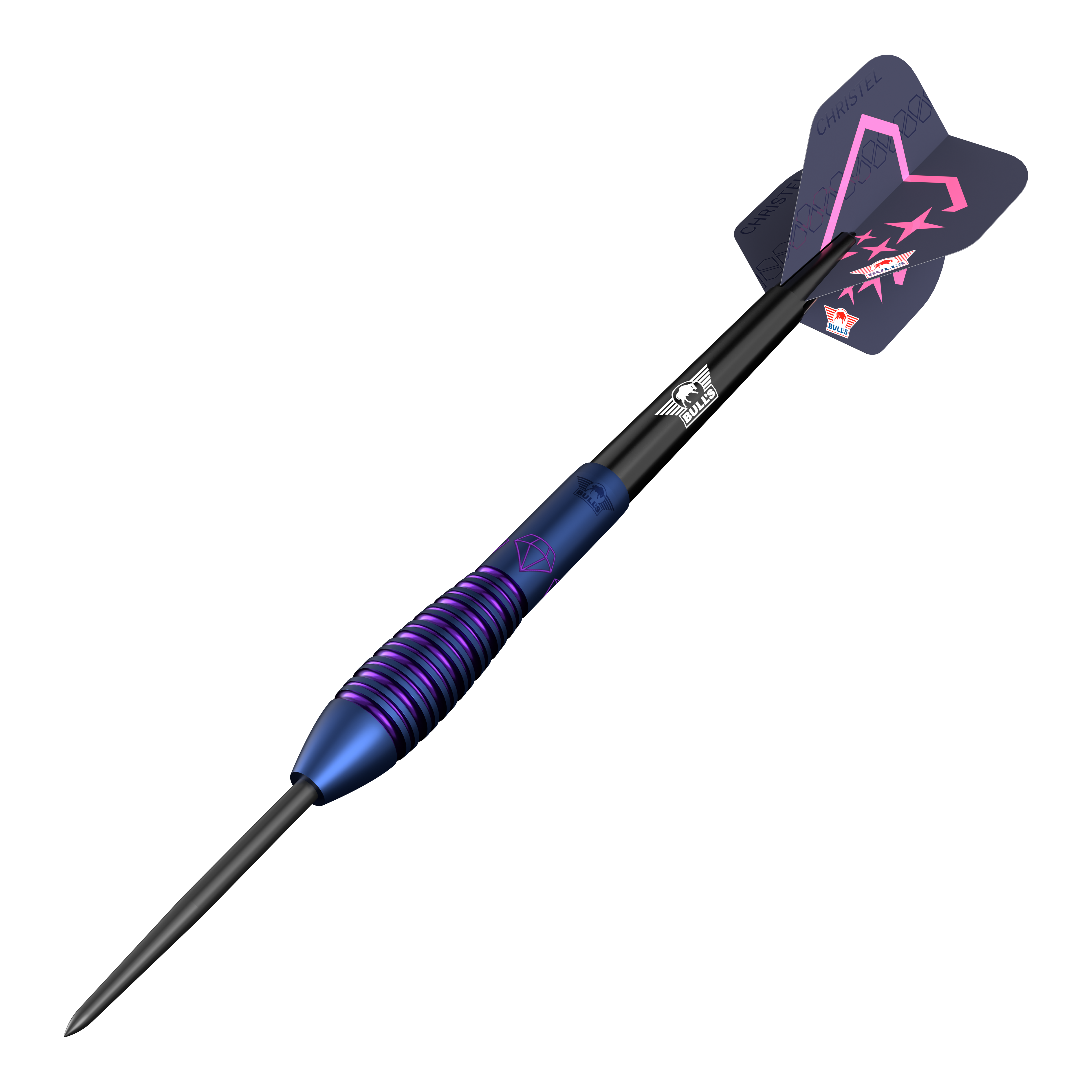 Bulls NL Christel Timmermans Satellite 90 stalowych rzutek 25g Das Bild zeigt die Bulls NL Christel Timmermans Satellite 90 Steeldarts 25g. Diese Darts eignen sich besonders für Turnierspieler.