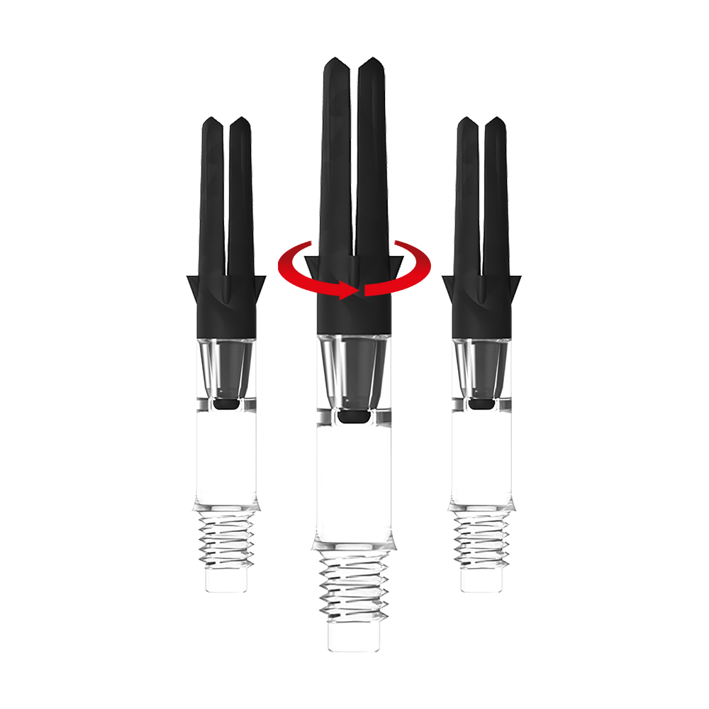 Das Bild zeigt das Produkt L-Style L-Shaft Carbon Silent Straight Clear OhneKappen 32mm 1Set Symbol. Vermutlich handelt es sich um einen Dart-Schaft.