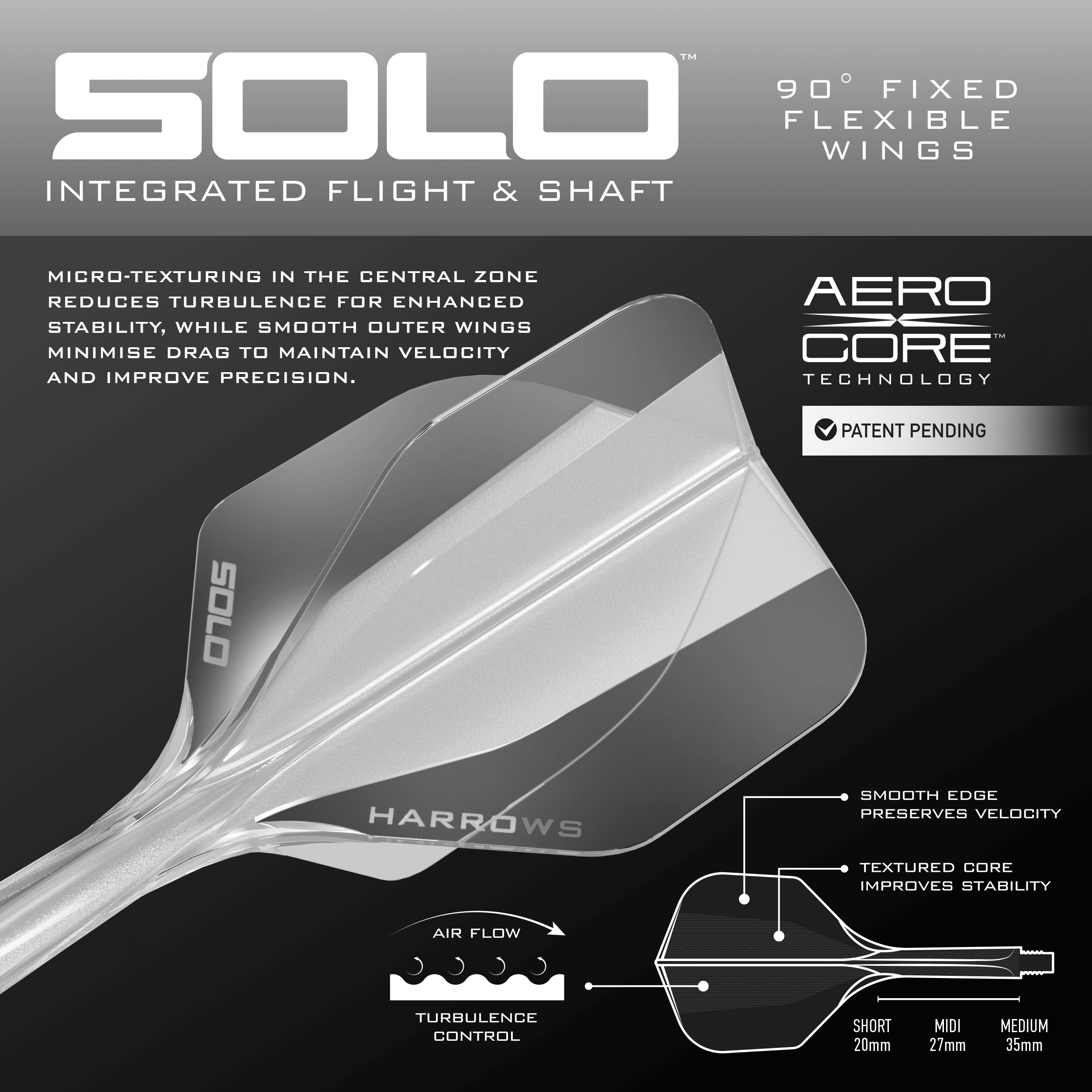 System wału lotniczego Harrows Solo No6 – przezroczysty Gezeigt wird das Harrows Solo No6 Flight-Shaft-System, hier in der Ausführung Clear. Das Produkt ist vollständig dargestellt.