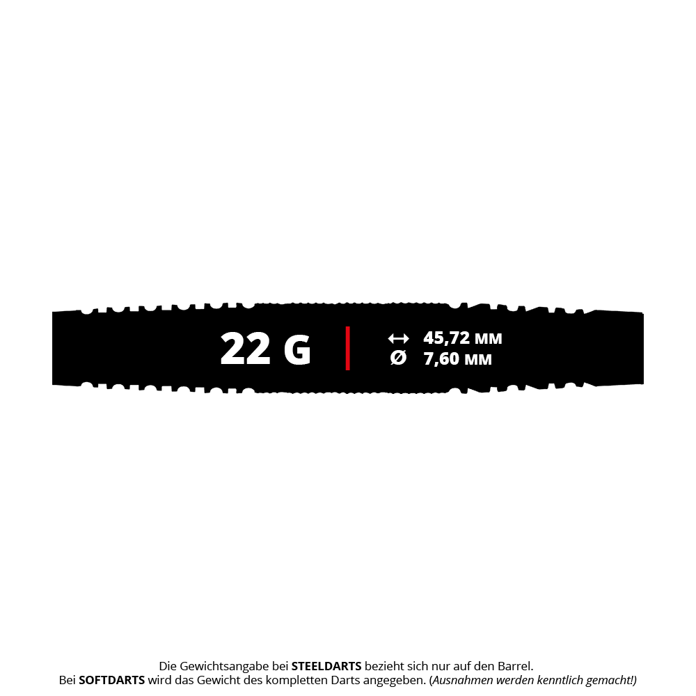 Miękkie lotki Red Dragon Amp Torpedo - 22 g Das Foto zeigt die Red Dragon Amp Torpedo Softdarts mit einem Gewicht von 22g. Diese Softdarts überzeugen durch ihr torpedoförmiges Design.