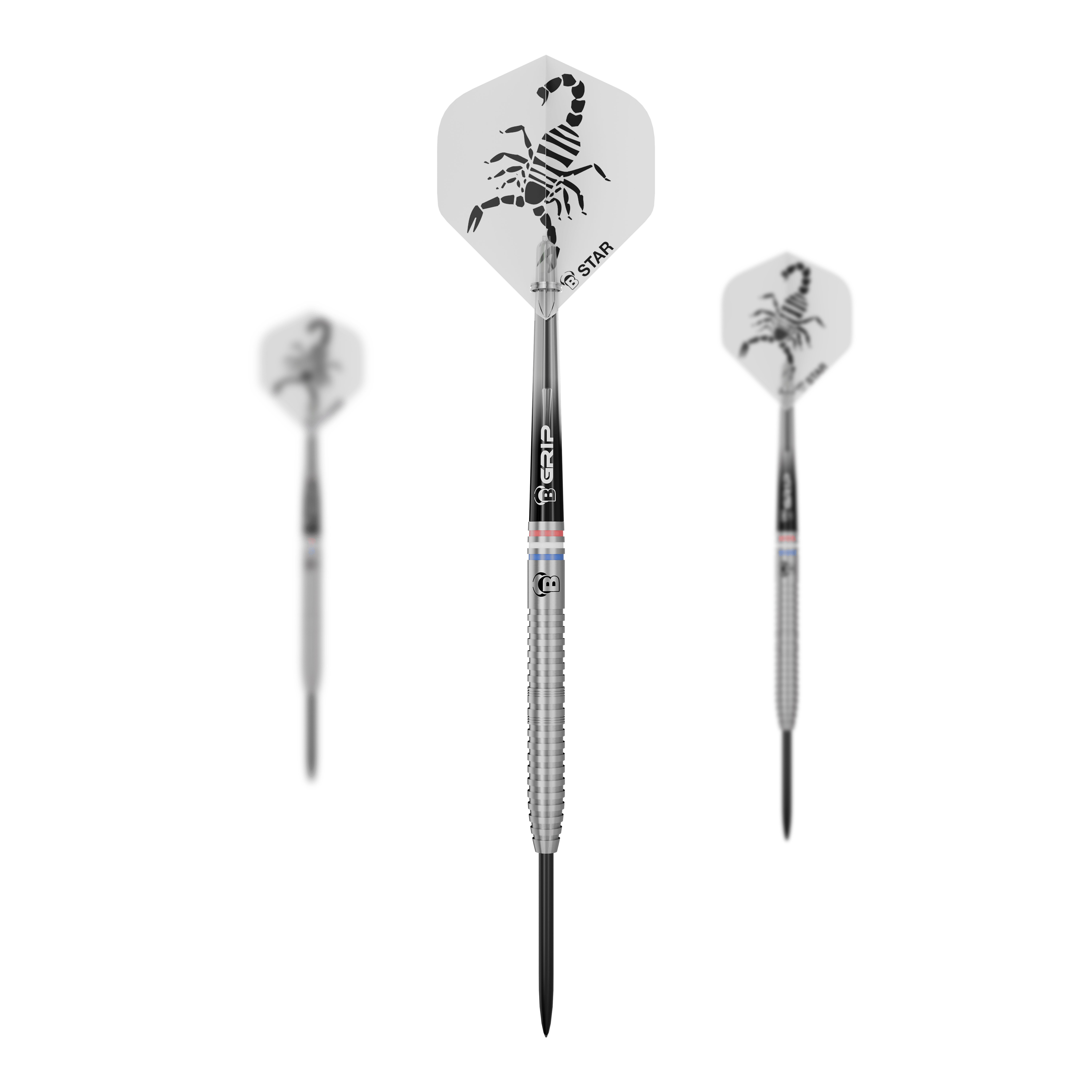 Bulls Challenger Kendji Steinbach Steeldarts - 23g Dieses Bild zeigt ein Set der Bulls Challenger Kendji Steinbach Steeldarts - 23g. Die Darts sind für Präzision und ein komfortables Spielerlebnis gestaltet.