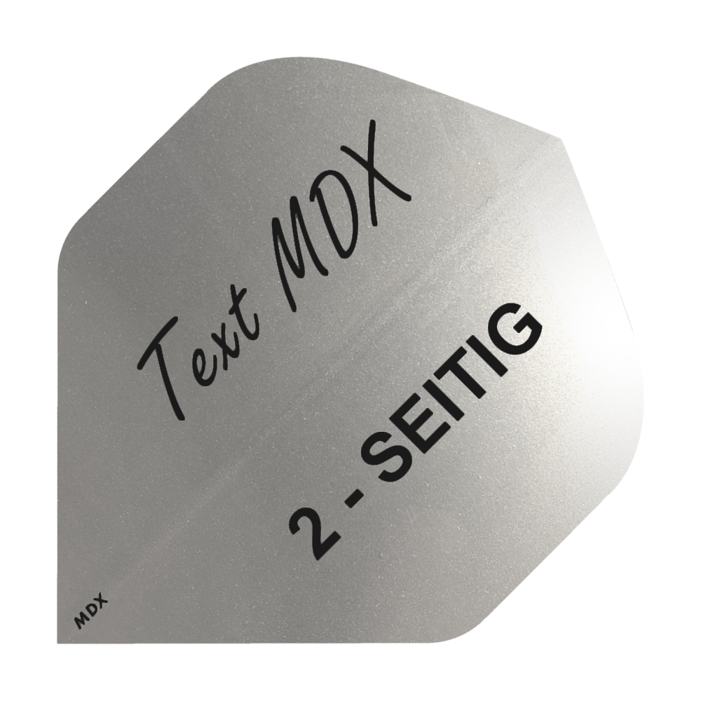 10 kompletów zadrukowanych metalicznych zabieraków 2-stronnych - wybrany tekst - standard MDX