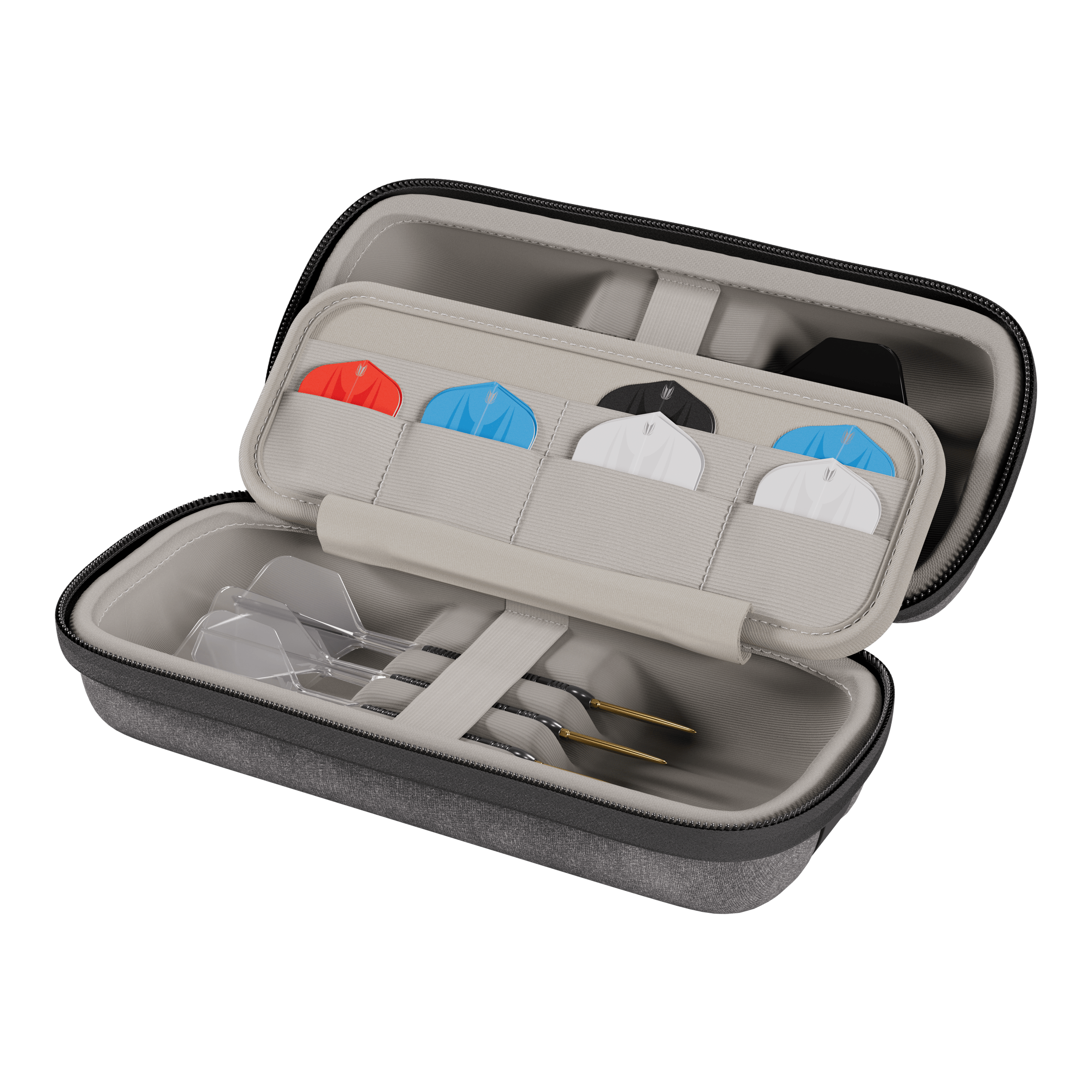 Etui na lotki Target BOA Auf dem Bild ist ein Target BOA Dartcase Grau Hellgrau zu erkennen. Das Etui eignet sich zur sicheren Aufbewahrung von Darts.