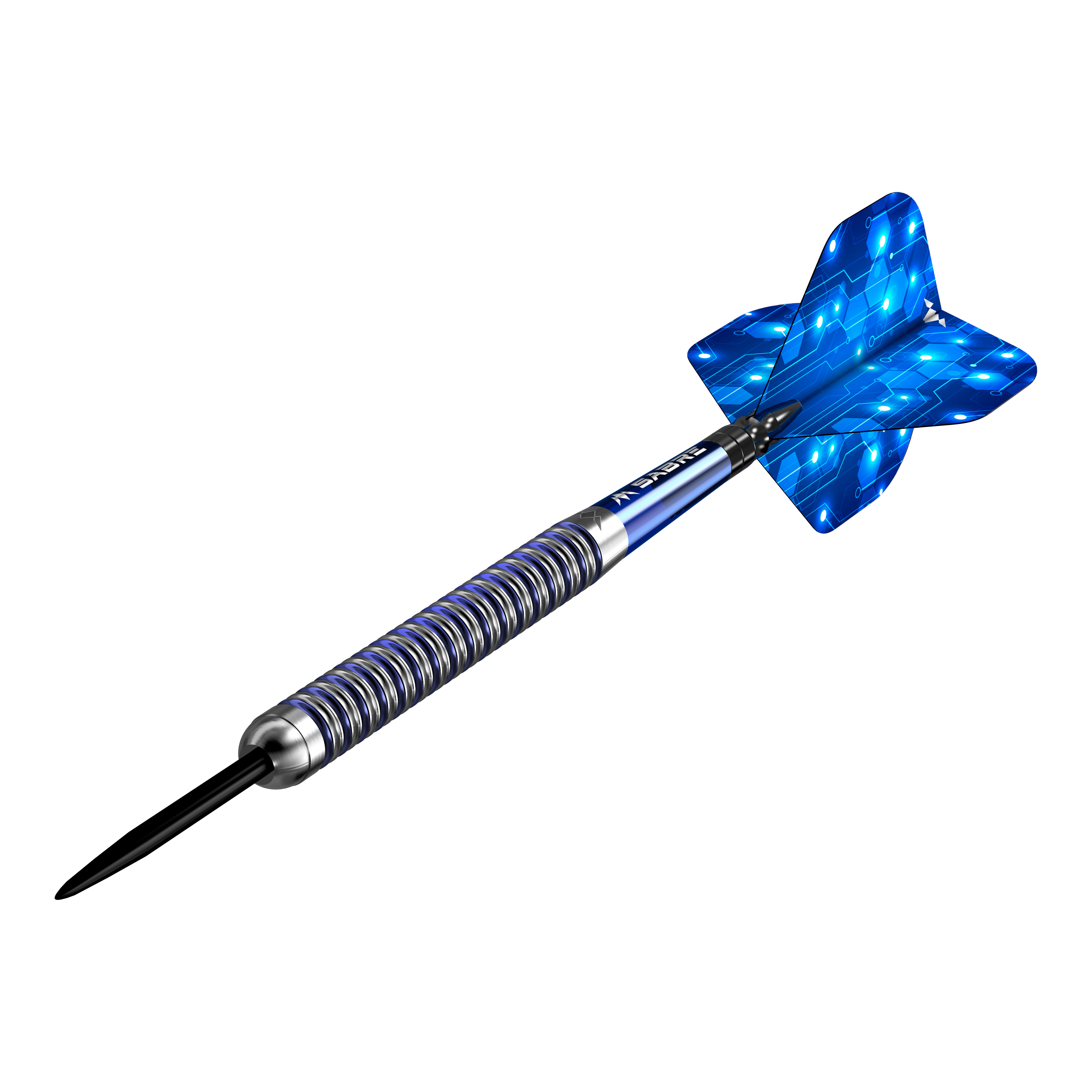 Lotki stalowe Mission ION Blue Silver Mission ION Blue Silver Steeldarts werden präsentiert. Die Darts haben ein auffälliges blau-silbernes Design.