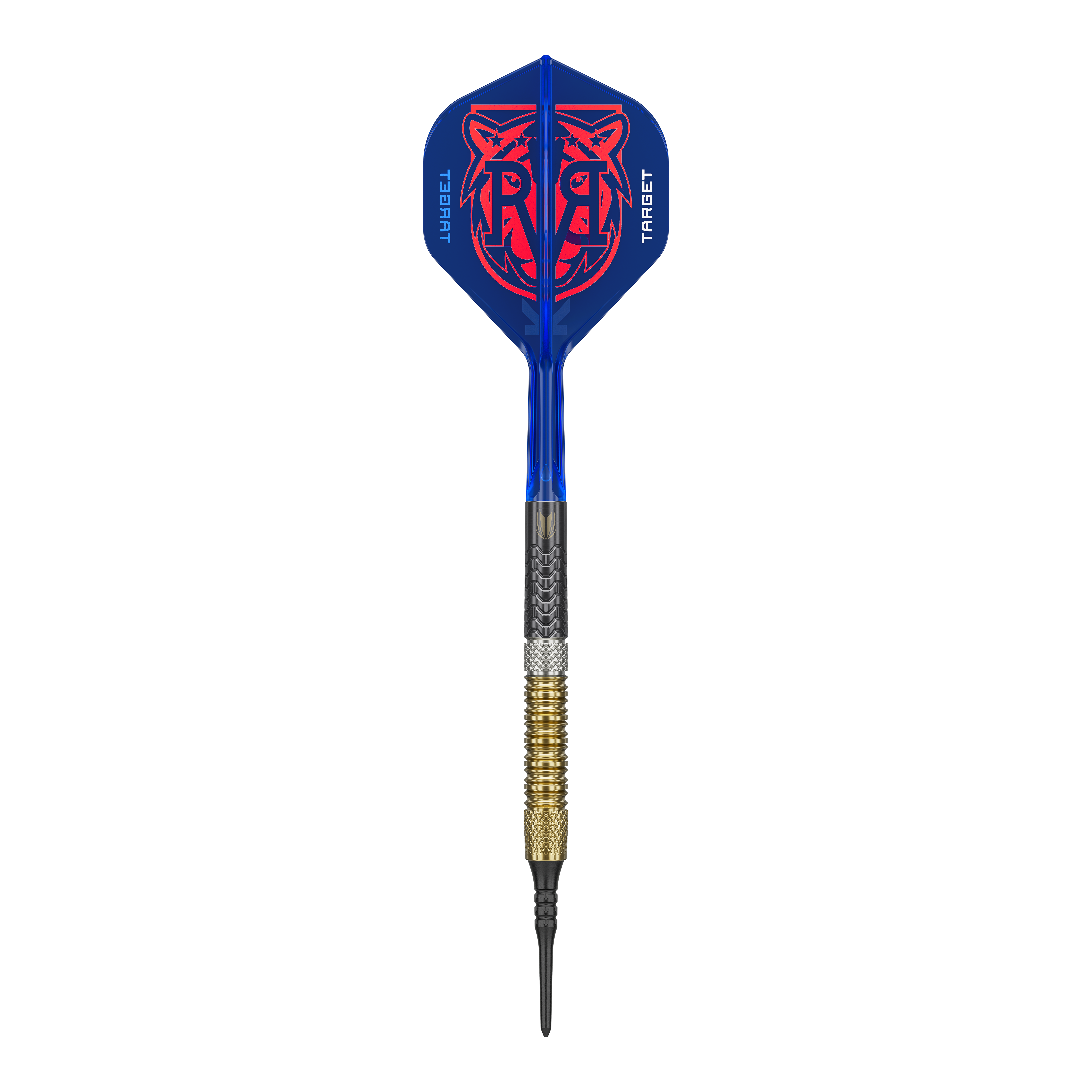 Das Bild zeigt die Target Raymond Van Barneveld GEN6 Softdarts. Die Darts sind deutlich sichtbar dargestellt.