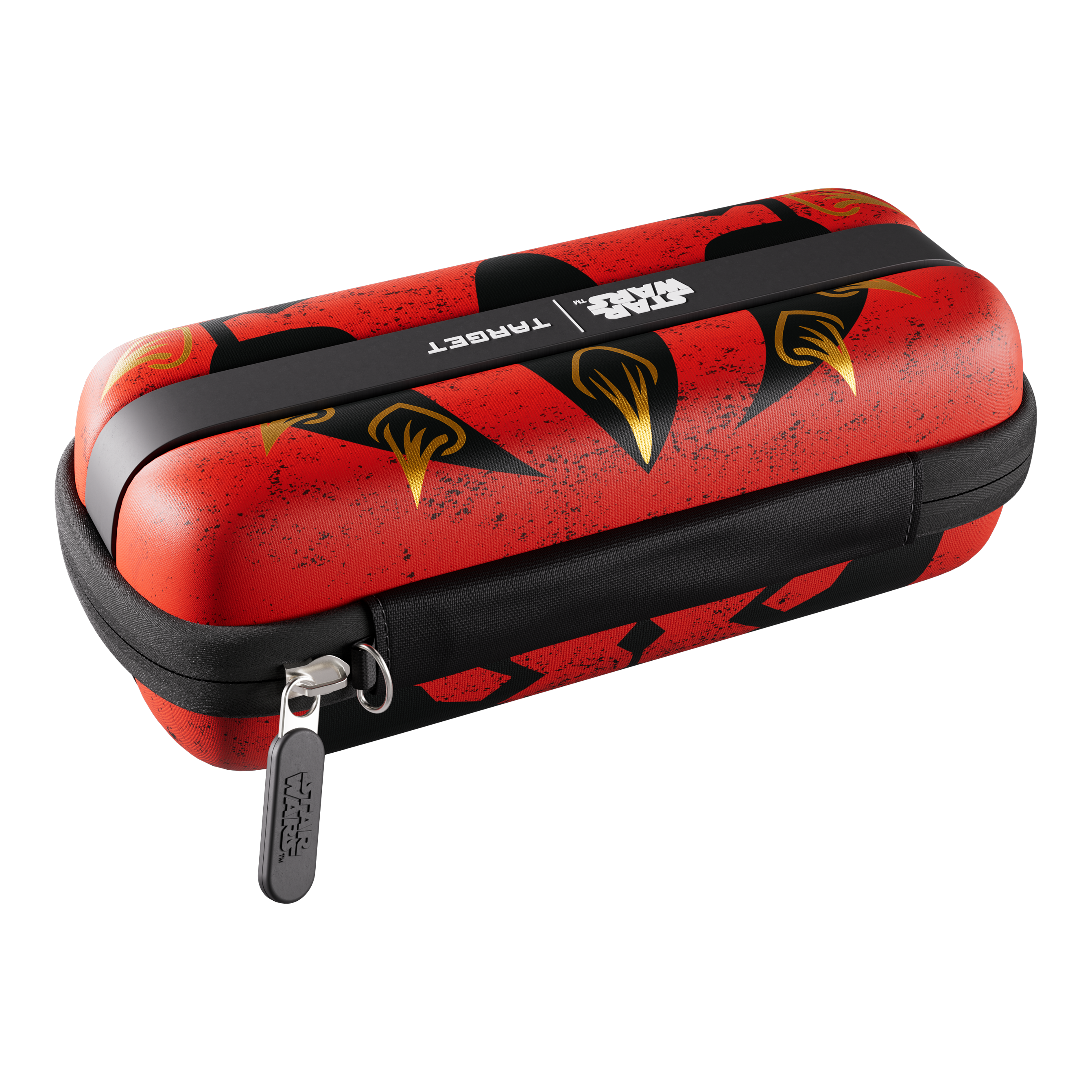Das Bild zeigt das Target Star Wars Boa Dartcase im Darth Maul Design. Es handelt sich um ein Dartcase mit einem Star Wars Motiv.