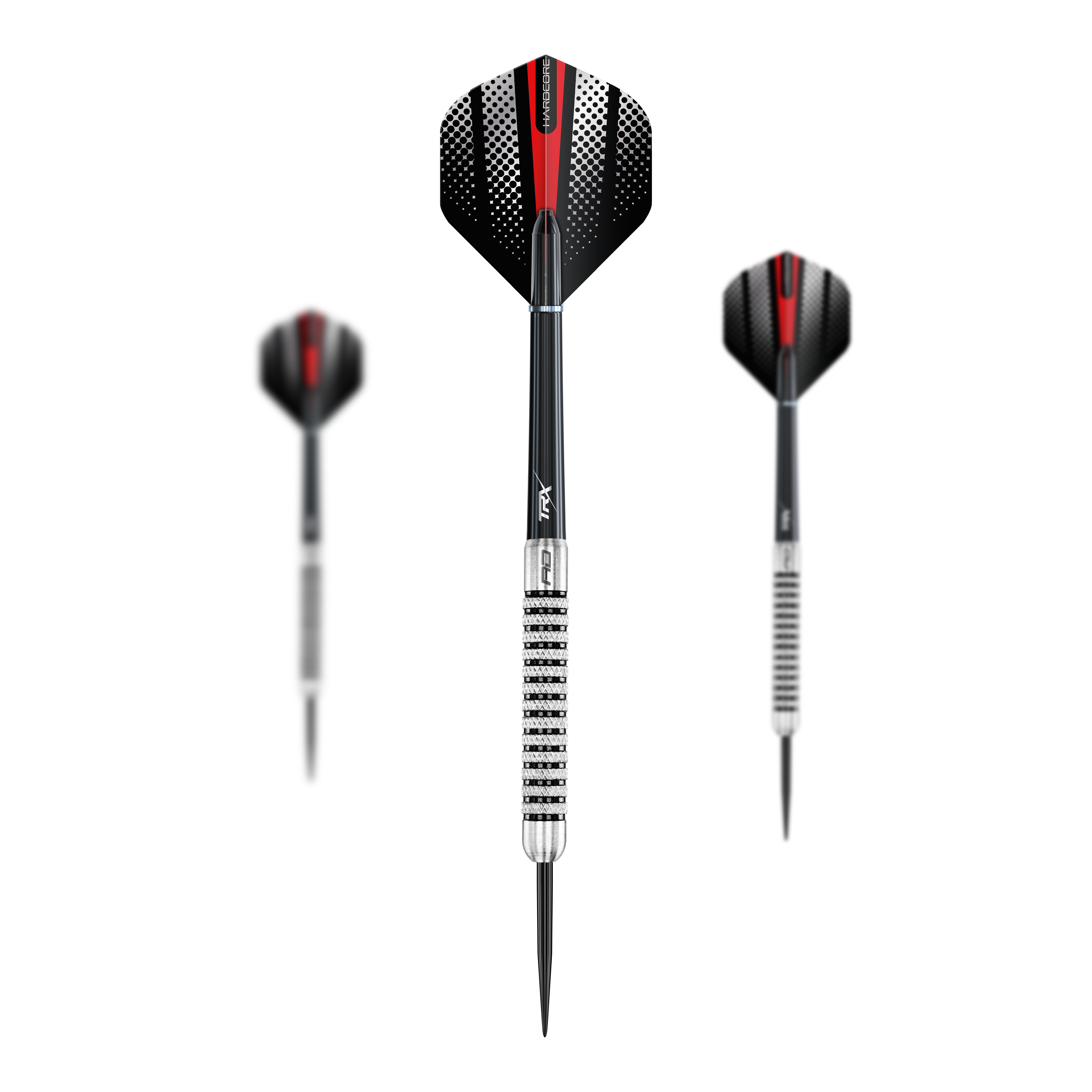 Red Dragon Flightmaster Fury 2 stalowe rzutki - 25g Dieses Bild zeigt die Red Dragon Flightmaster Fury 2 Steeldarts mit 25g Gewicht. Die Steeldarts sind ideal für präzises Dartspiel geeignet.