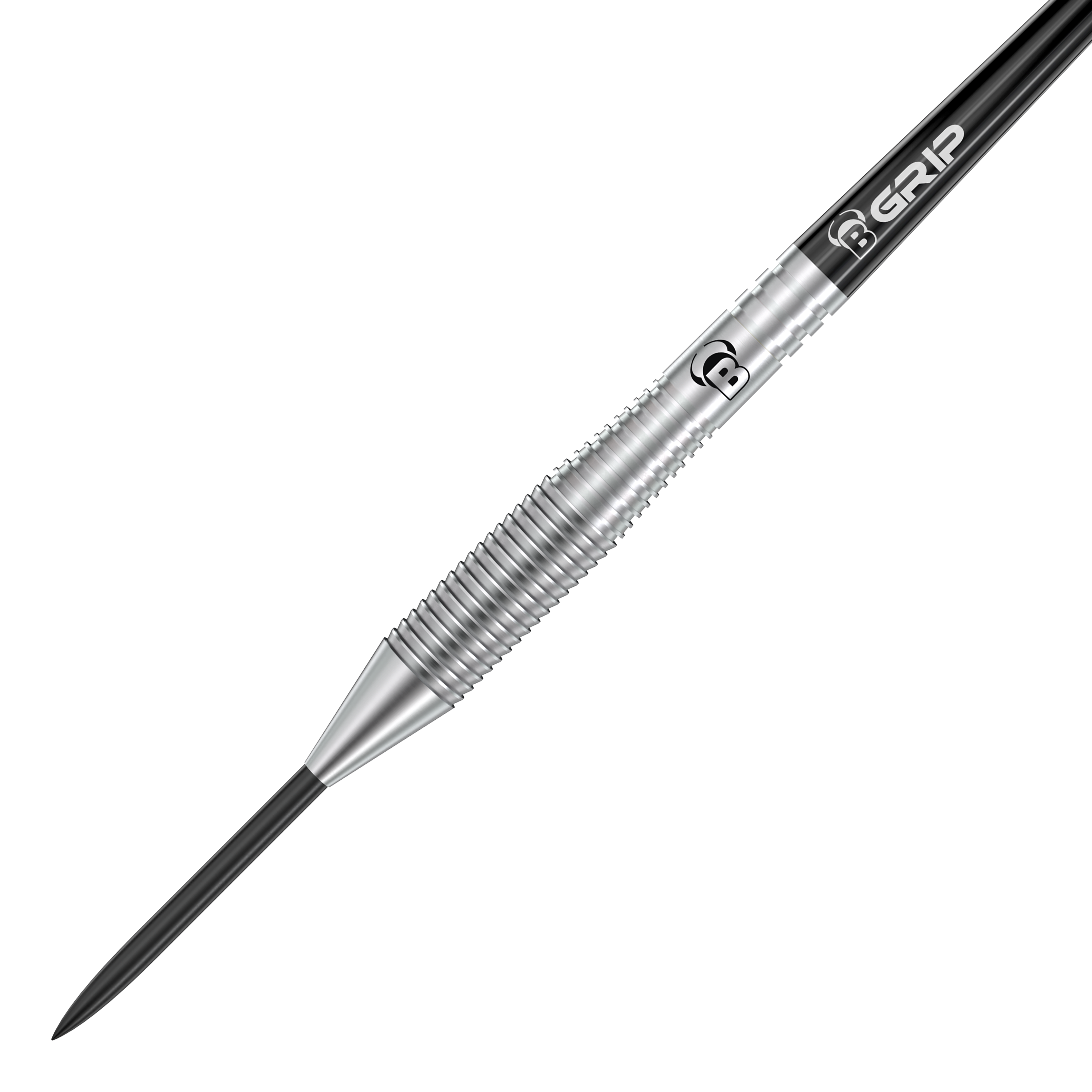 Stalowe lotki Bulls Martin Schindler TW80 Das Bild zeigt einen Bulls Martin Schindler TW80 Steeldart. Der Dartpfeil ist silberfarben mit einer geriffelten Griffzone und schwarzem Schaft.