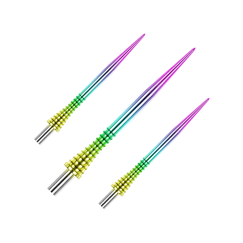 Groty do rzutek Red Dragon Raptor Gripped Rainbow ze stali 30 mm Das Produkt Red Dragon Raptor Gripped Rainbow Steeldartspitzen 30mm ist als Set abgebildet. Die Spitzen haben ein spezielles Muster.