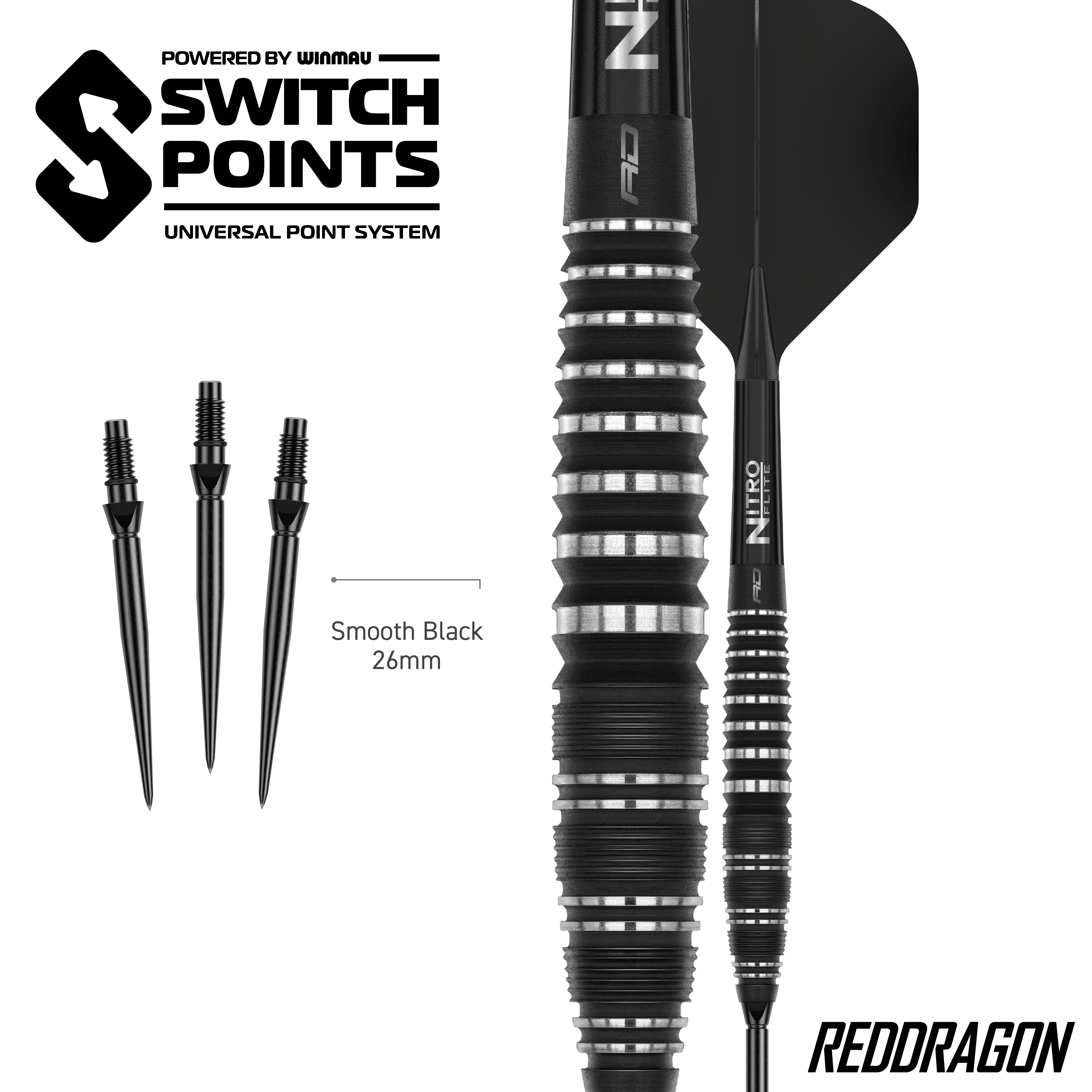 Rzutki stalowe Red Dragon Sable Bomb Switch Point Zu sehen sind die Red Dragon Sable Bomb Switch Point Steeldarts. Die Darts sind robust und für präzises Spiel konzipiert.