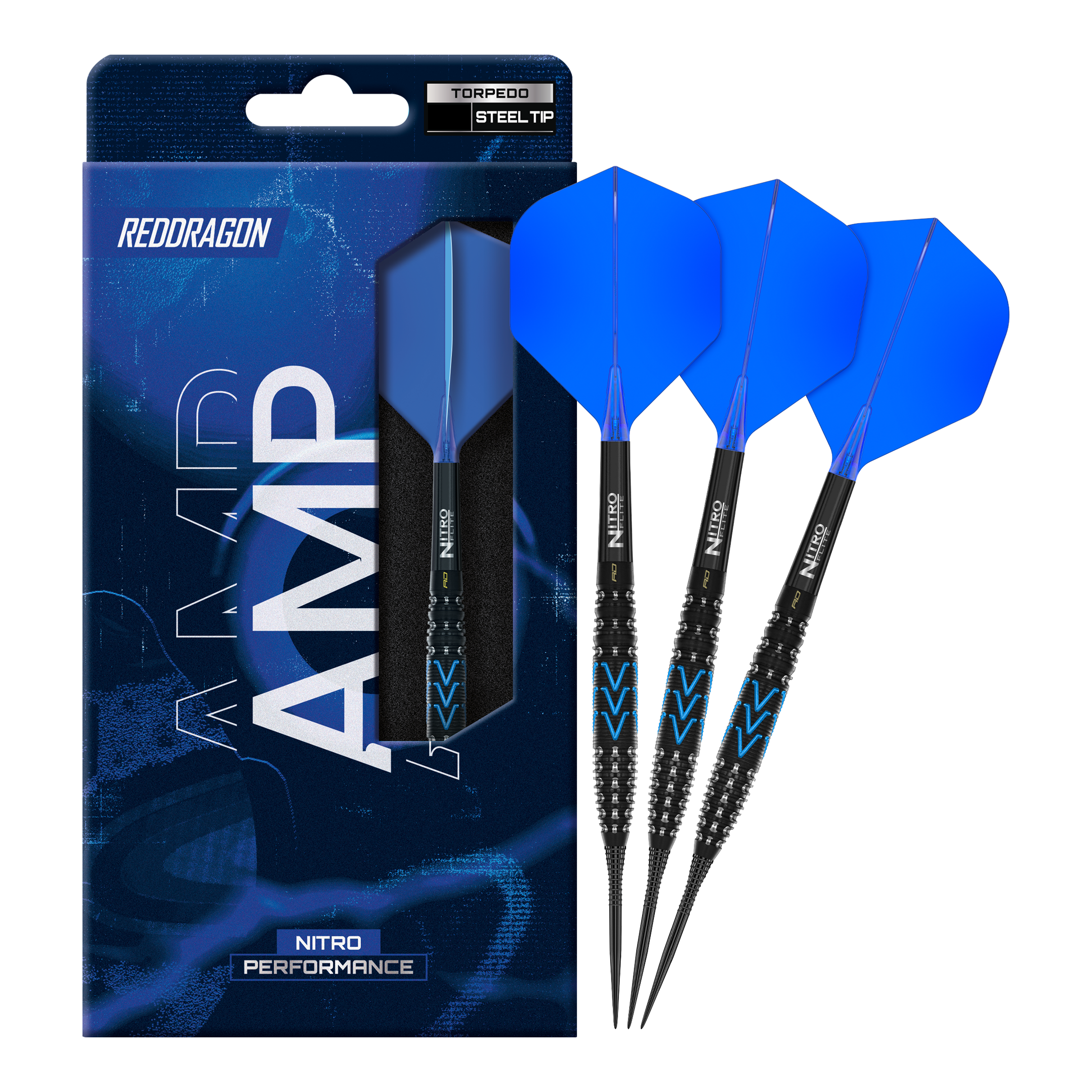 Rzutki stalowe Red Dragon Amp Torpedo Hier ist der Red Dragon Amp Torpedo Steeldarts abgebildet. Es handelt sich um komplette Steeldarts in sportlichem Look.