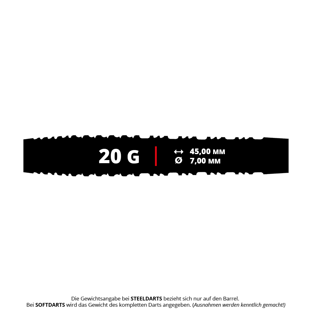 Shotki Runstel Soft Darts firmy Shot Alchemy - 20 g Das Bild zeigt die Shot Alchemy Runstel Softdarts mit 20g Gewicht. Diese Darts sind speziell für Softdartspieler konzipiert.